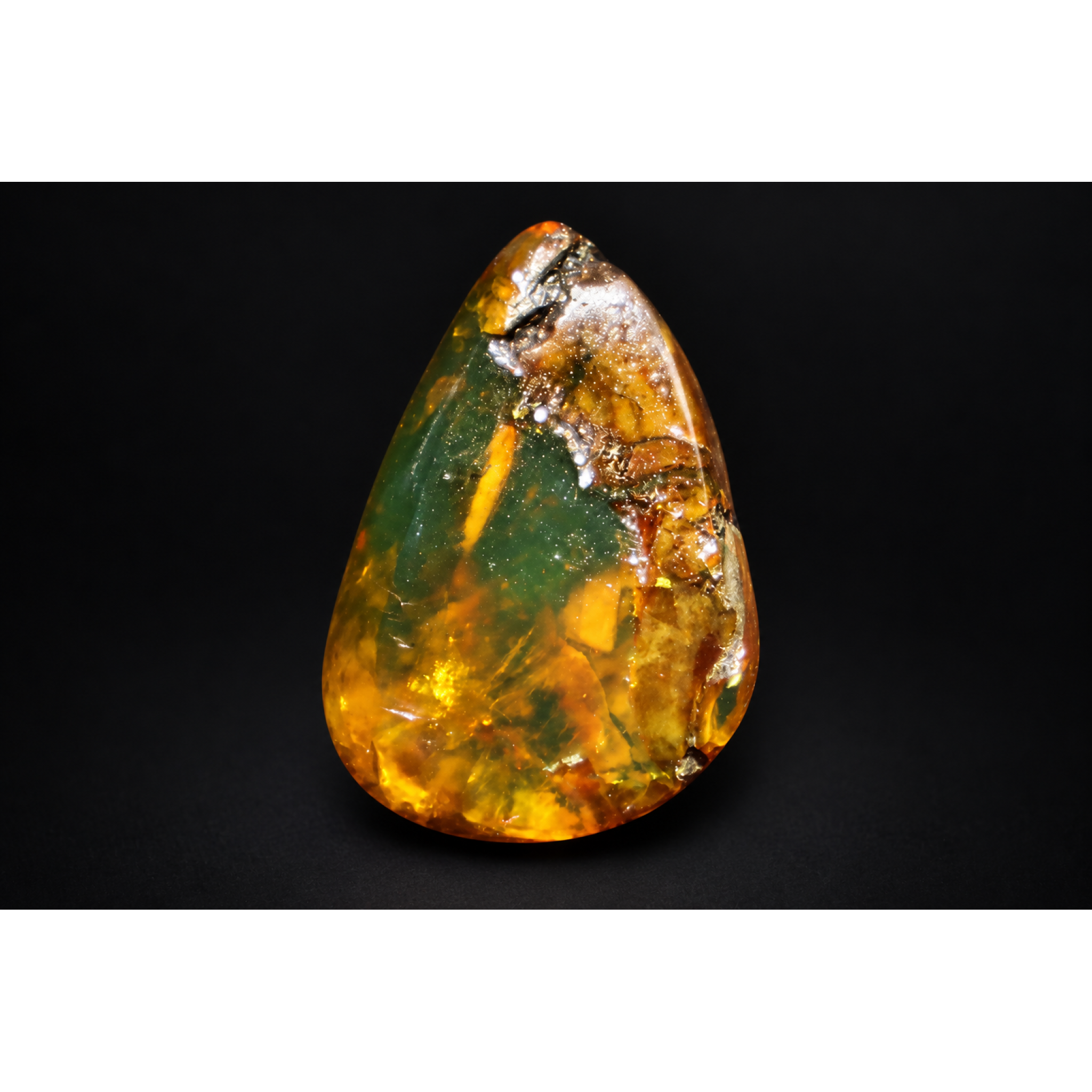 Untreated green orange polished Dominican amber 3.6g – photo 2