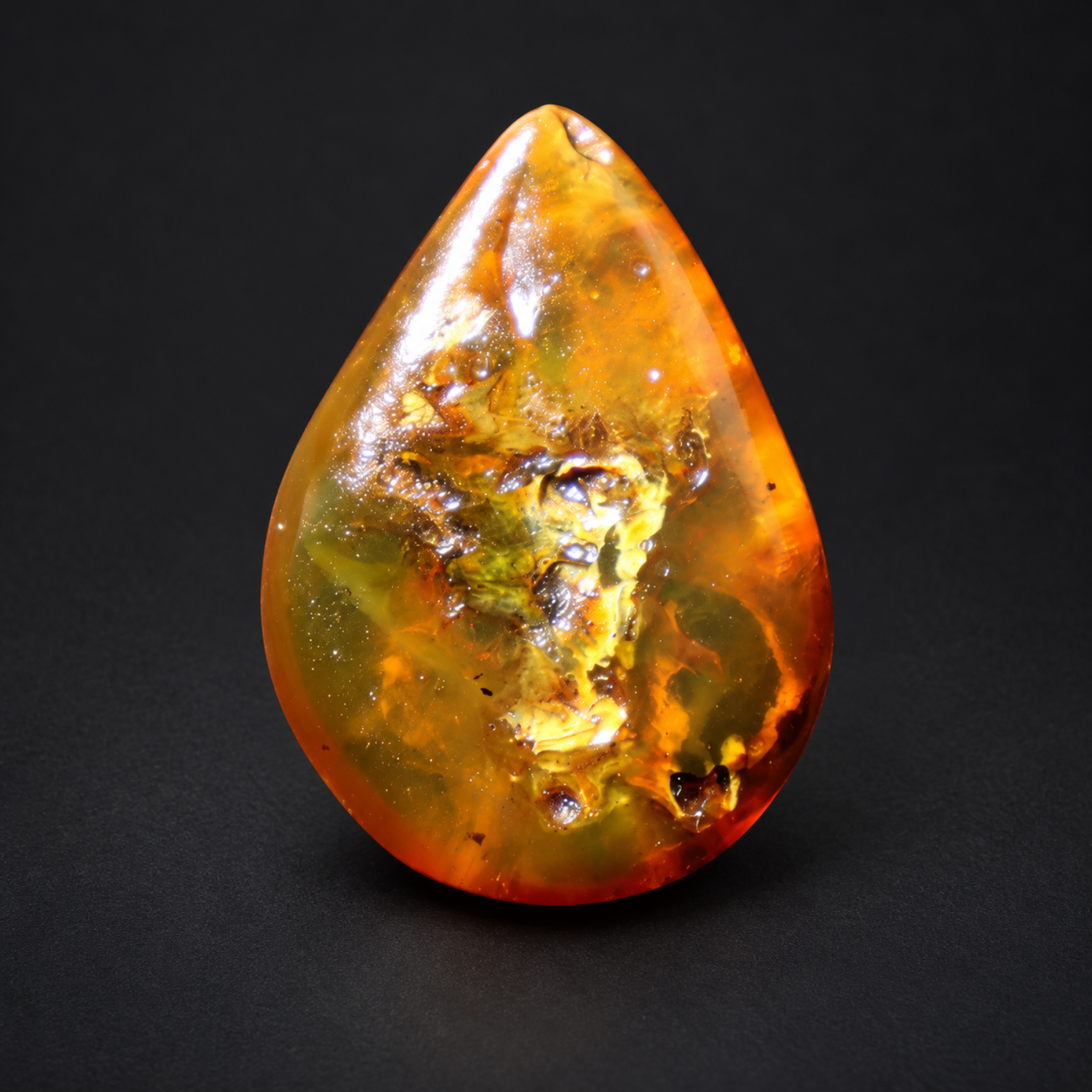 Untreated green orange polished Dominican amber 1.5g – photo 4
