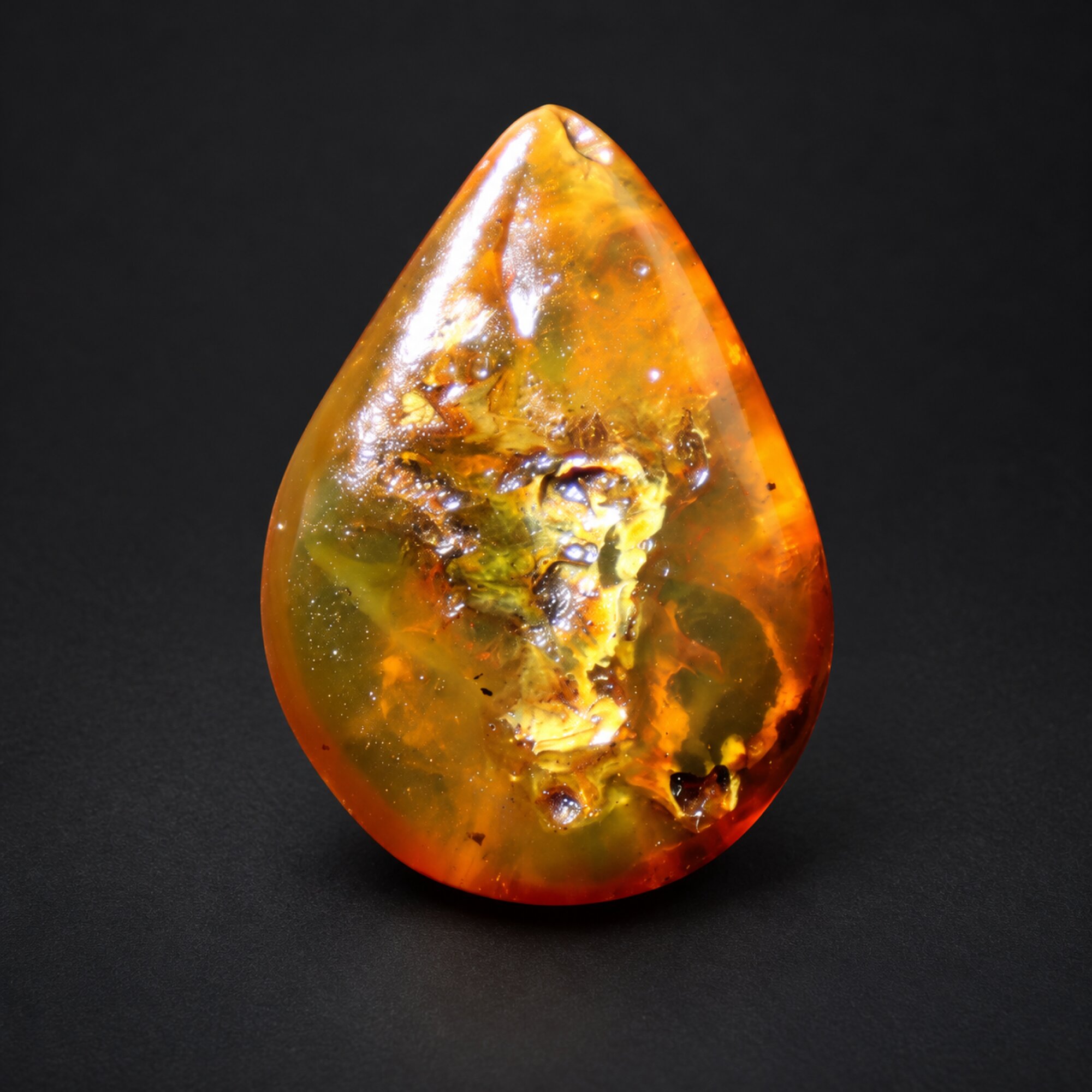 Untreated green orange polished Dominican amber 1.5g – photo 4