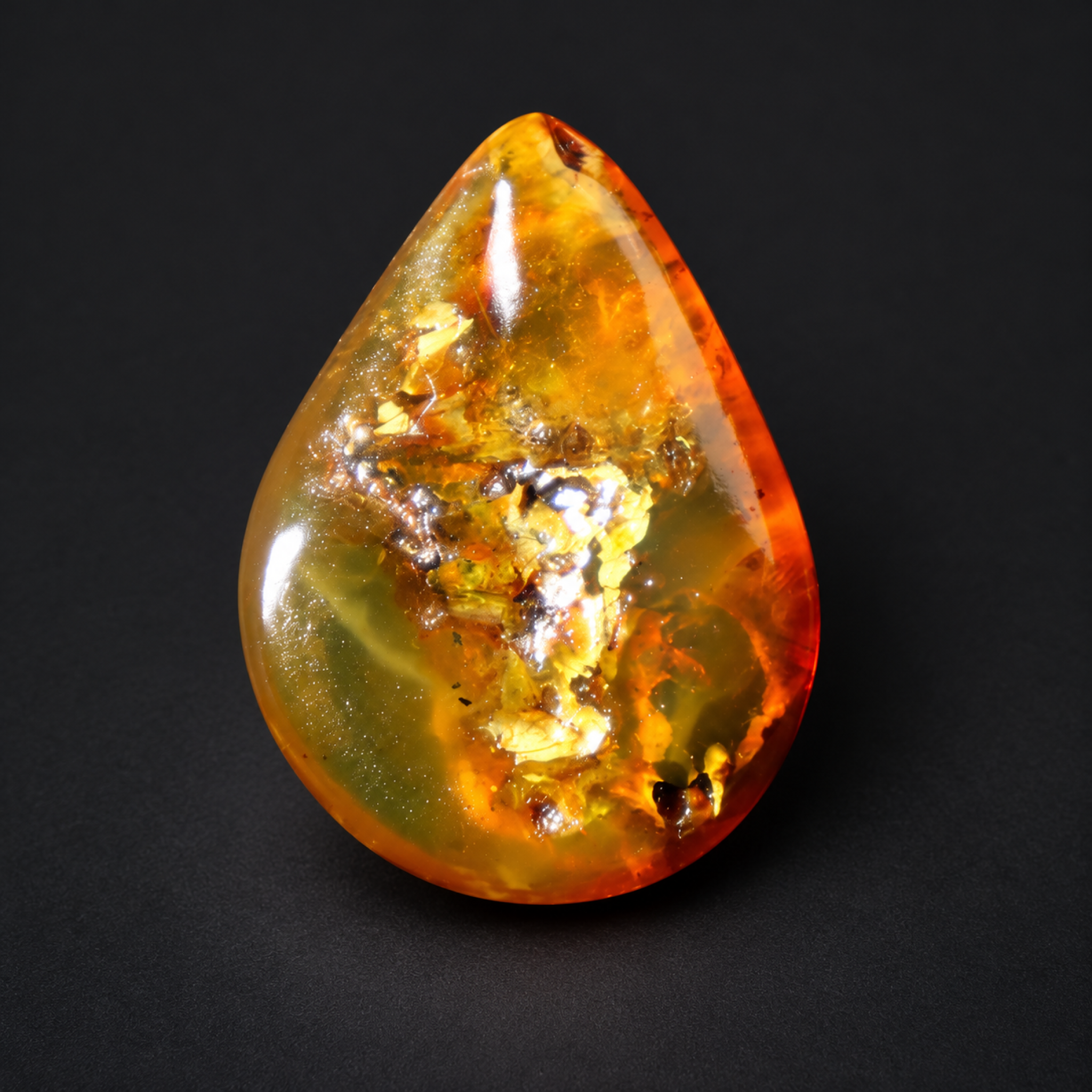 Untreated green orange polished Dominican amber 1.5g – photo 6