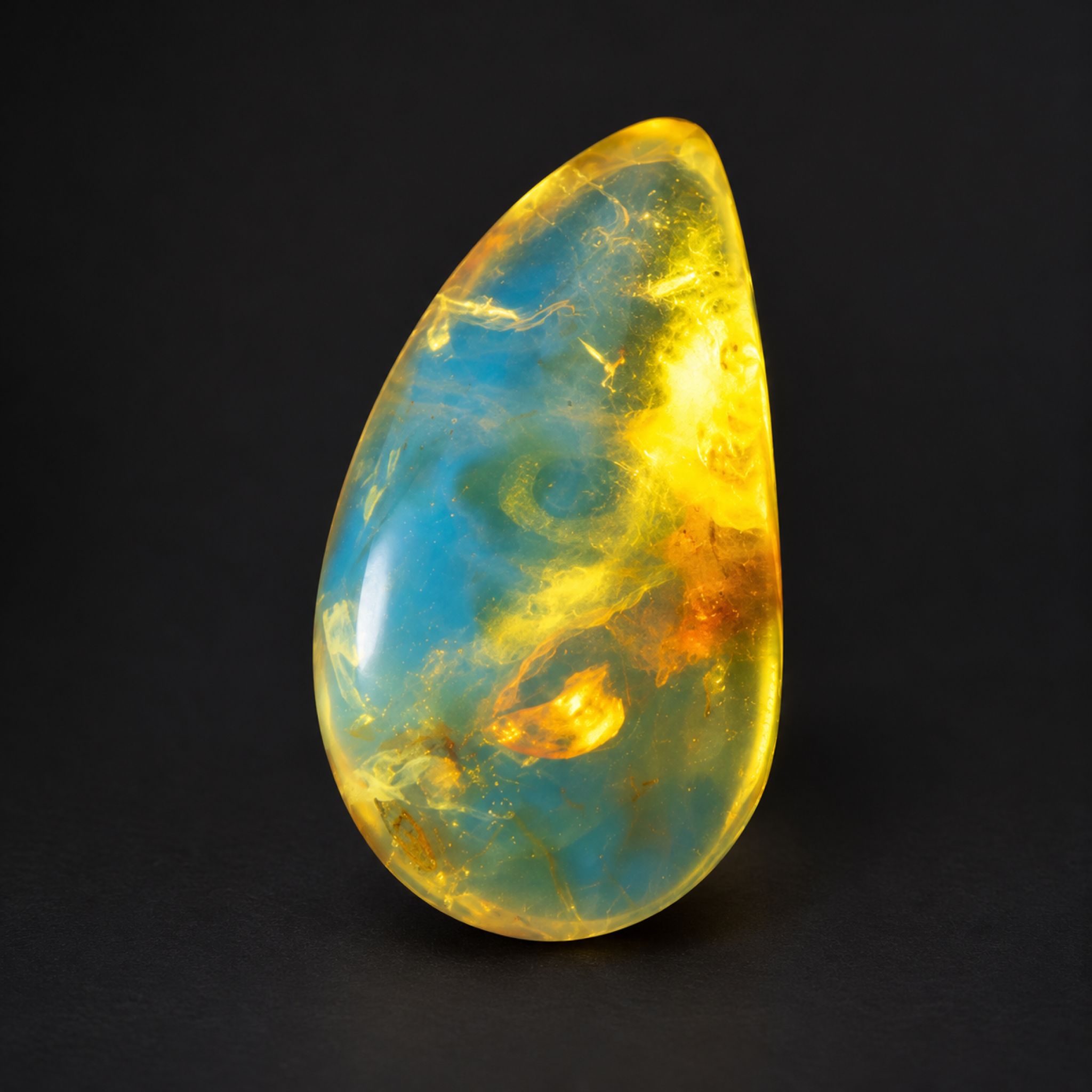 Untreated green orange polished Dominican amber 1.5g – photo 3