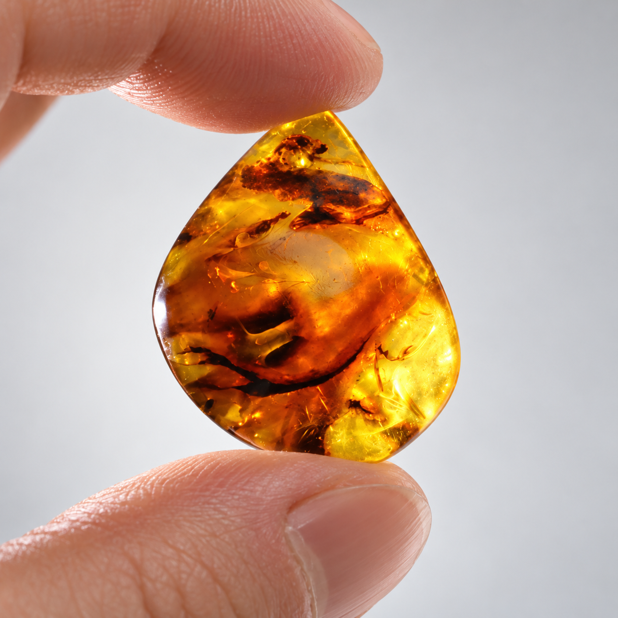 Untreated green red polished Dominican amber 2.3g – photo 2