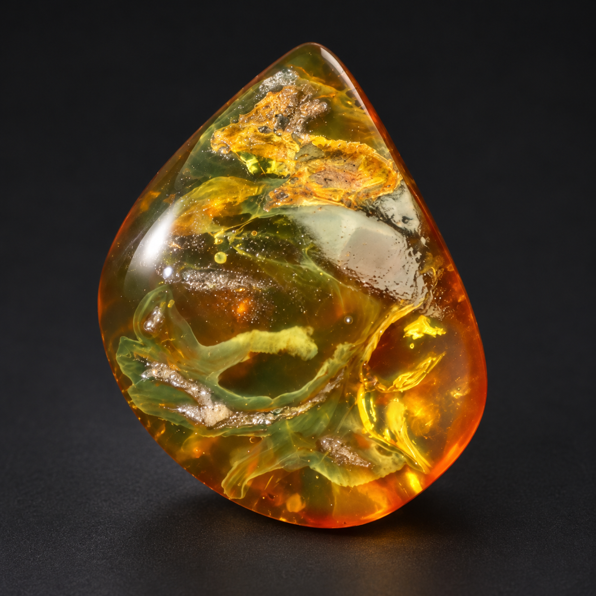 Untreated green red polished Dominican amber 2.3g – photo 4