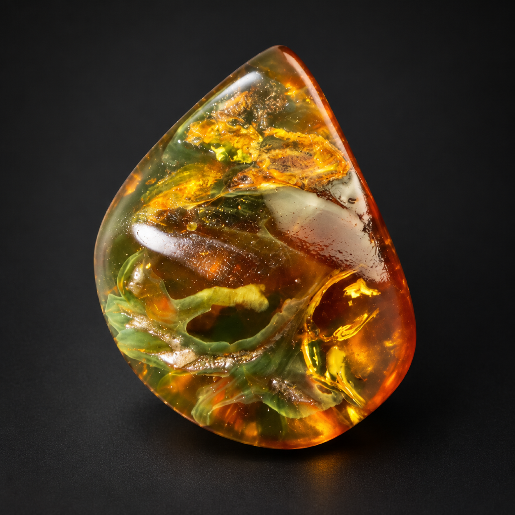 Untreated green red polished Dominican amber 2.3g – photo 5