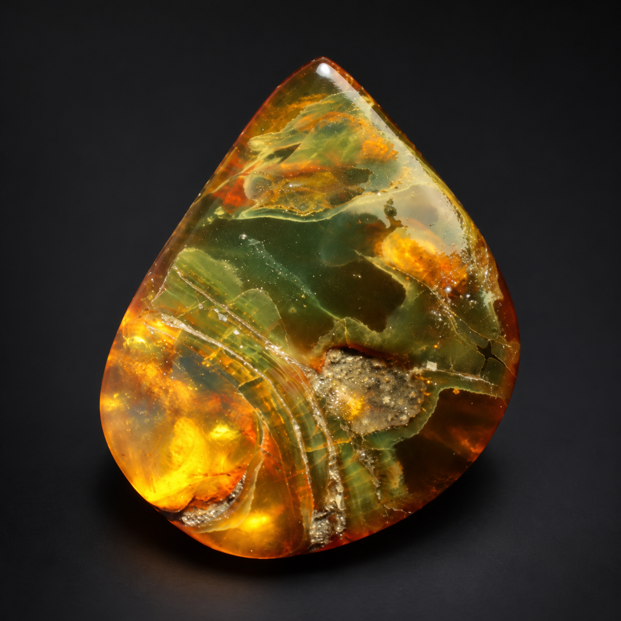 Untreated green red polished Dominican amber 2.3g – photo 7