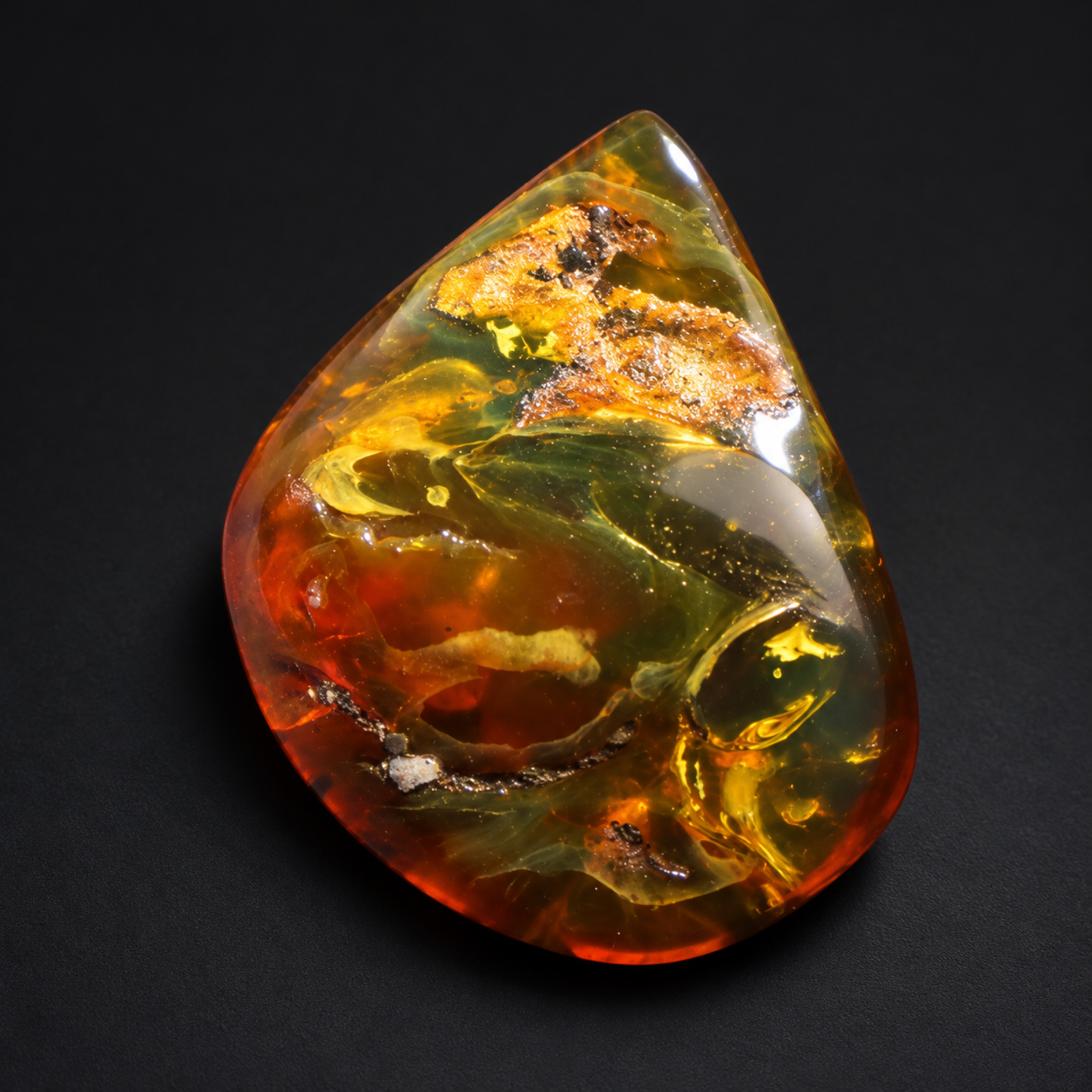Untreated green red polished Dominican amber 2.3g – photo 9