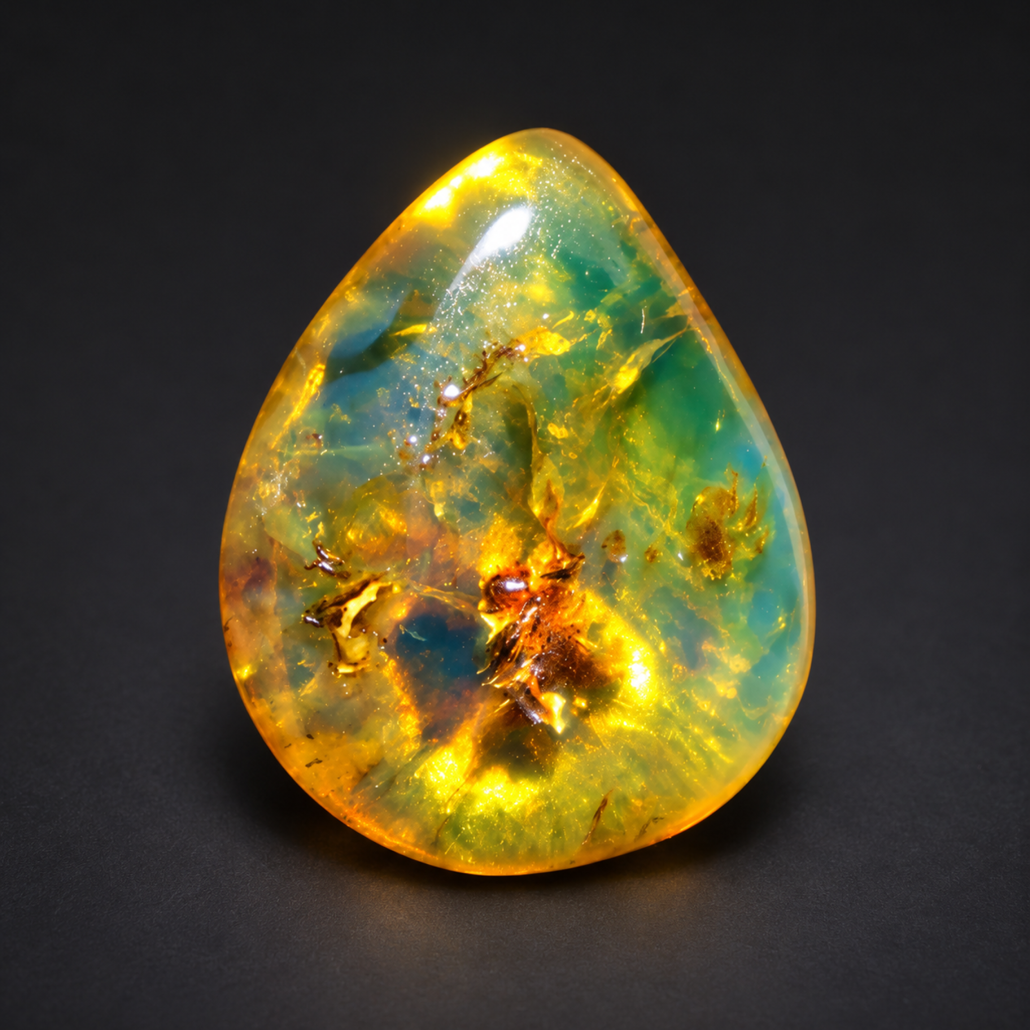 Natural orange blue polished Dominican amber 1.9g – photo 3