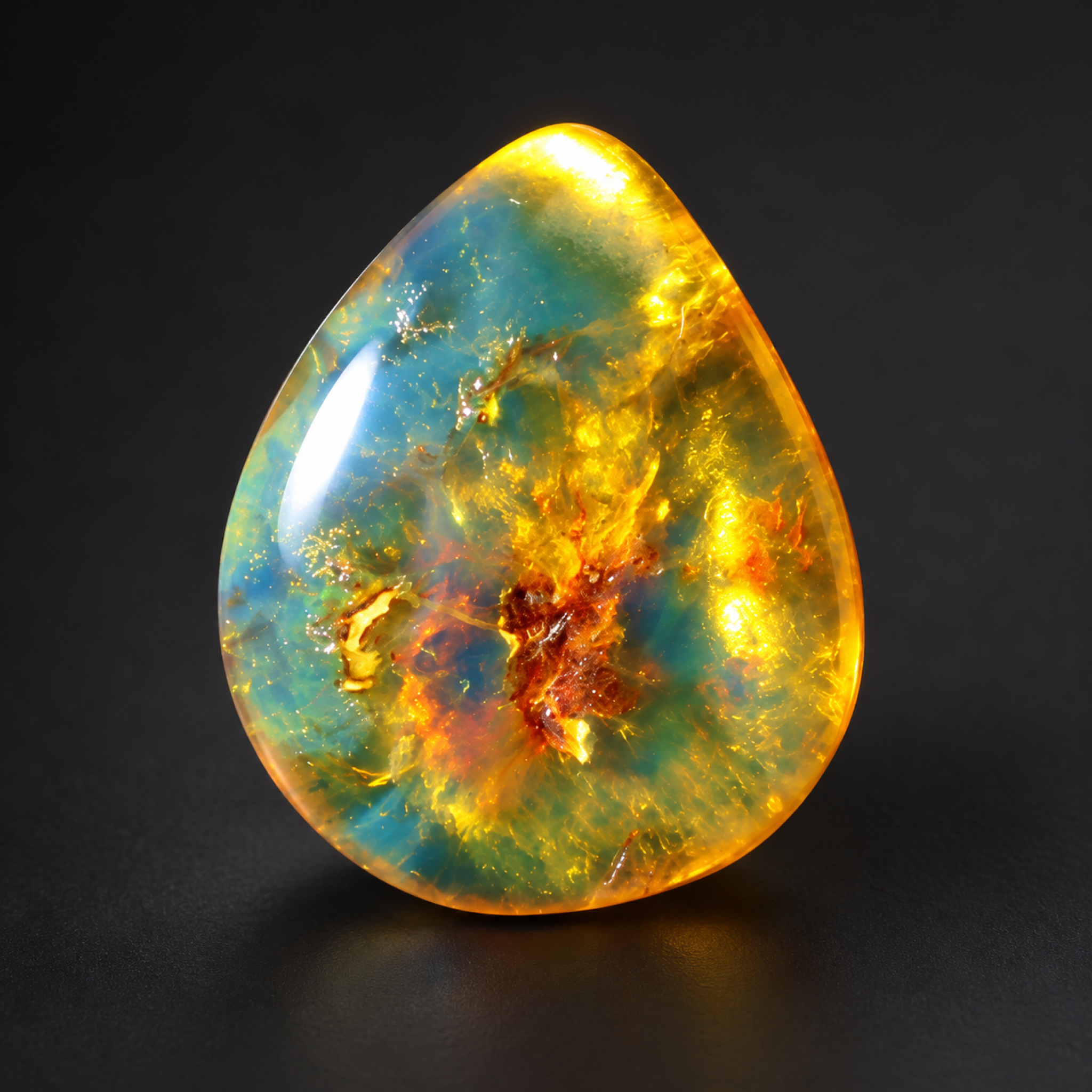 Natural orange blue polished Dominican amber 1.9g – photo 5