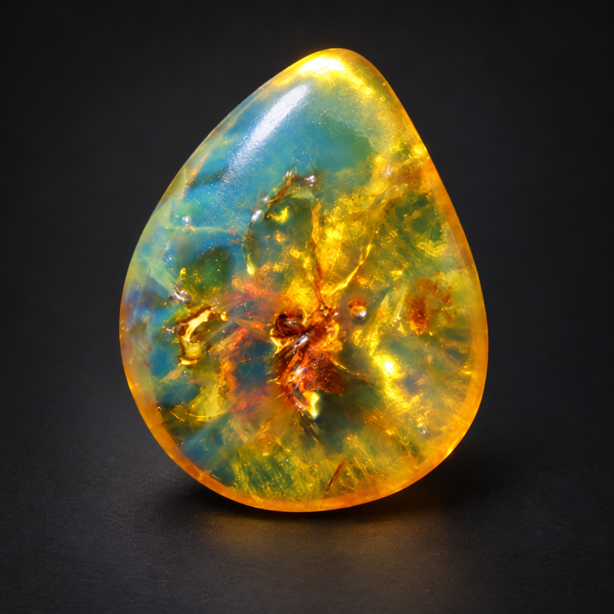 Natural orange blue polished Dominican amber 1.9g – photo 7