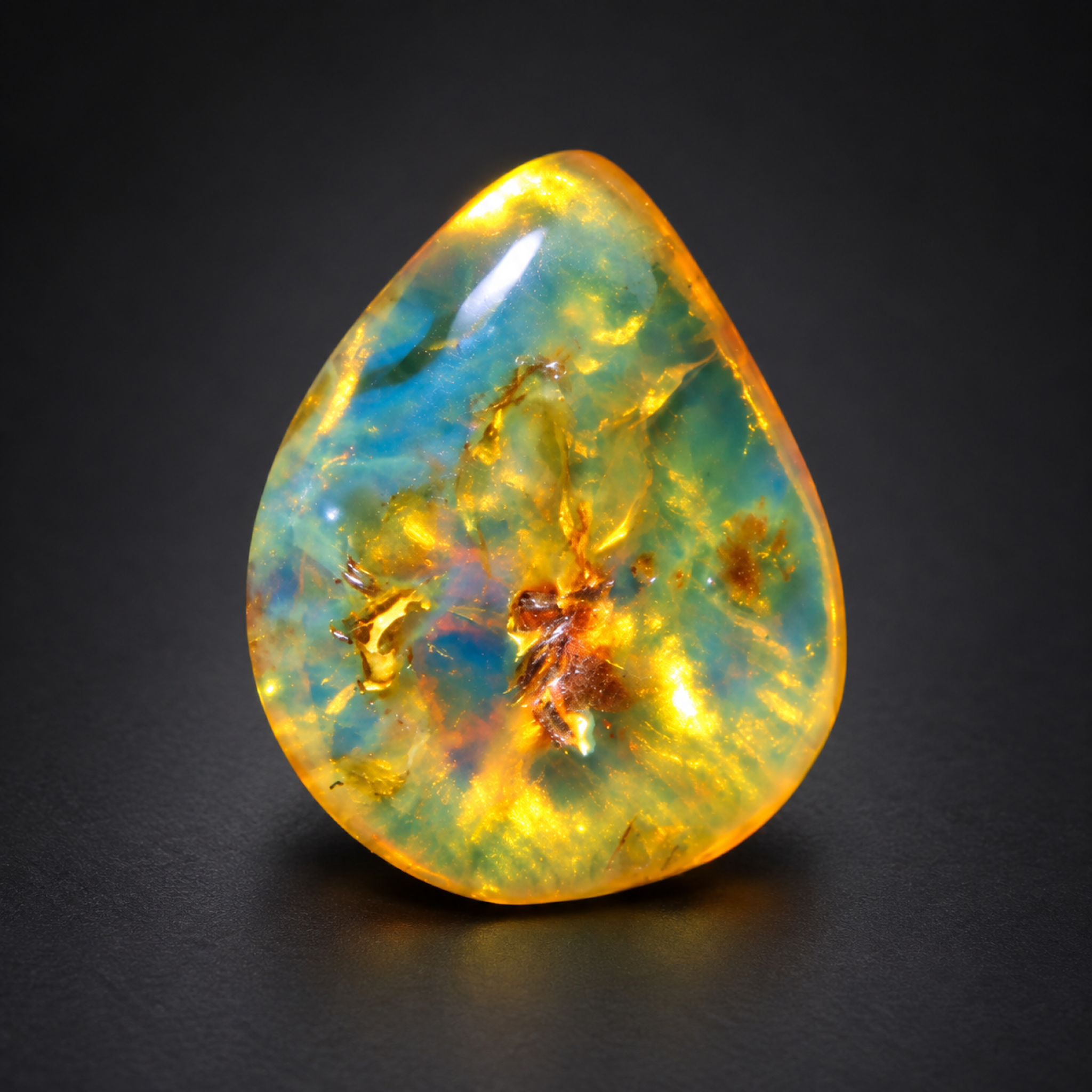 Natural orange blue polished Dominican amber 1.9g – photo 9