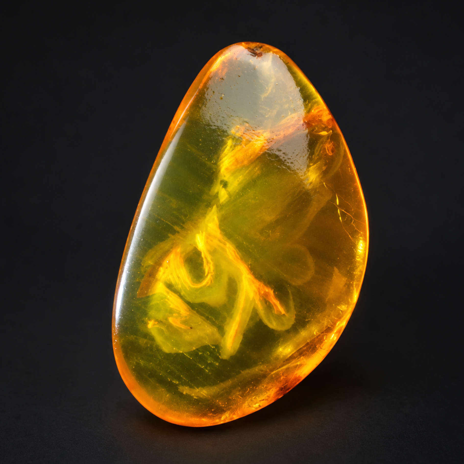 Natural orange yellow polished Dominican amber 1g