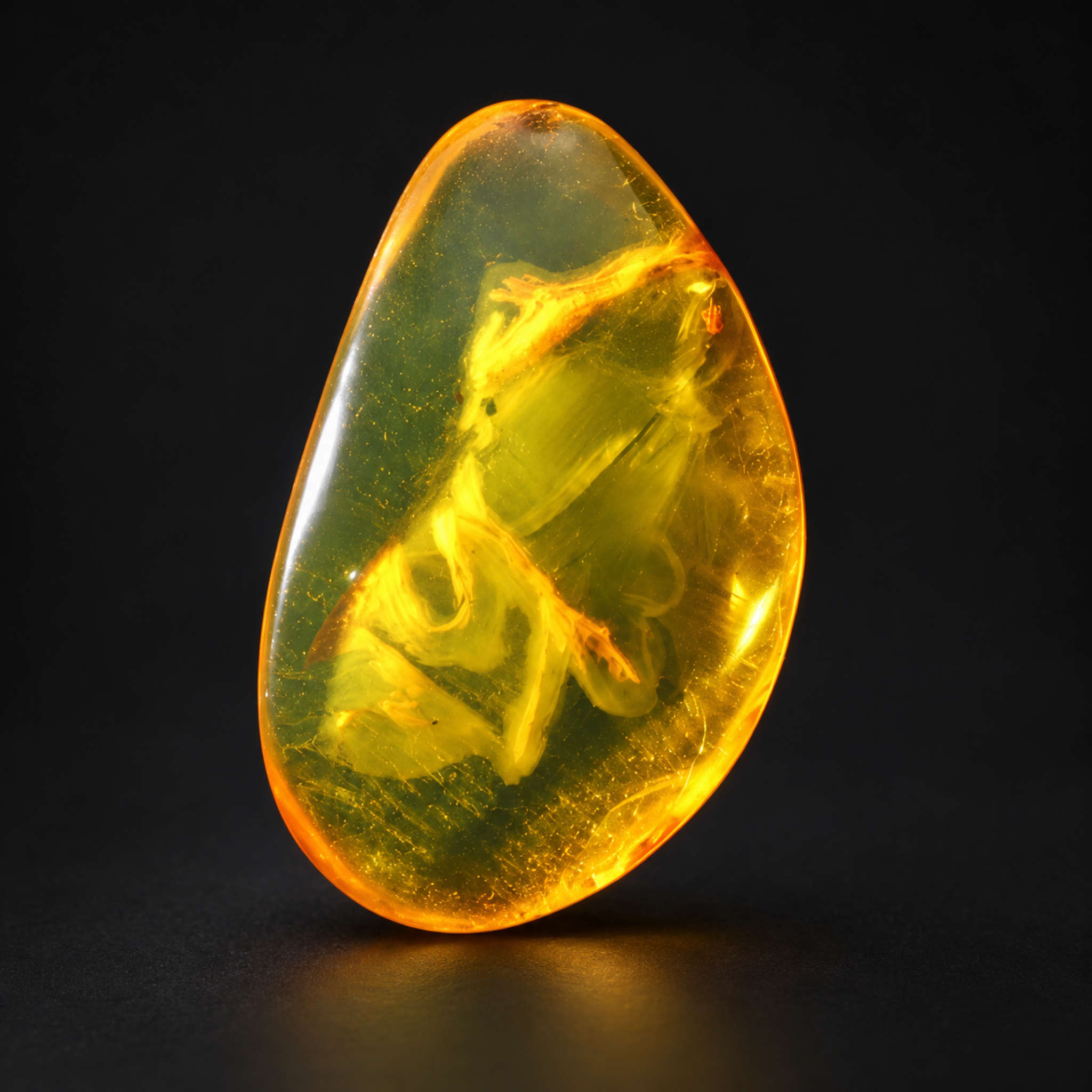 Natural orange yellow polished Dominican amber 1g – photo 2