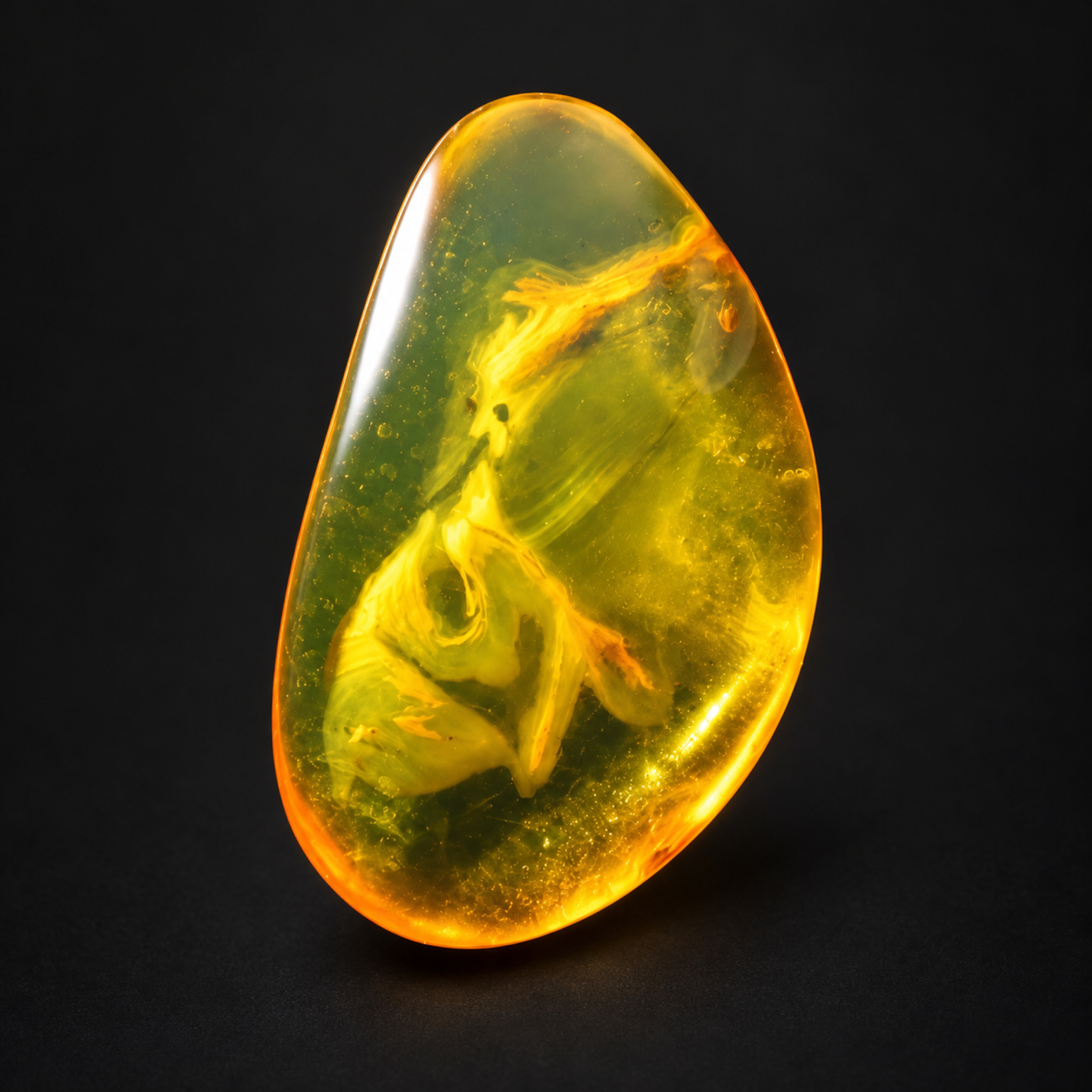 Natural orange yellow polished Dominican amber 1g – photo 4