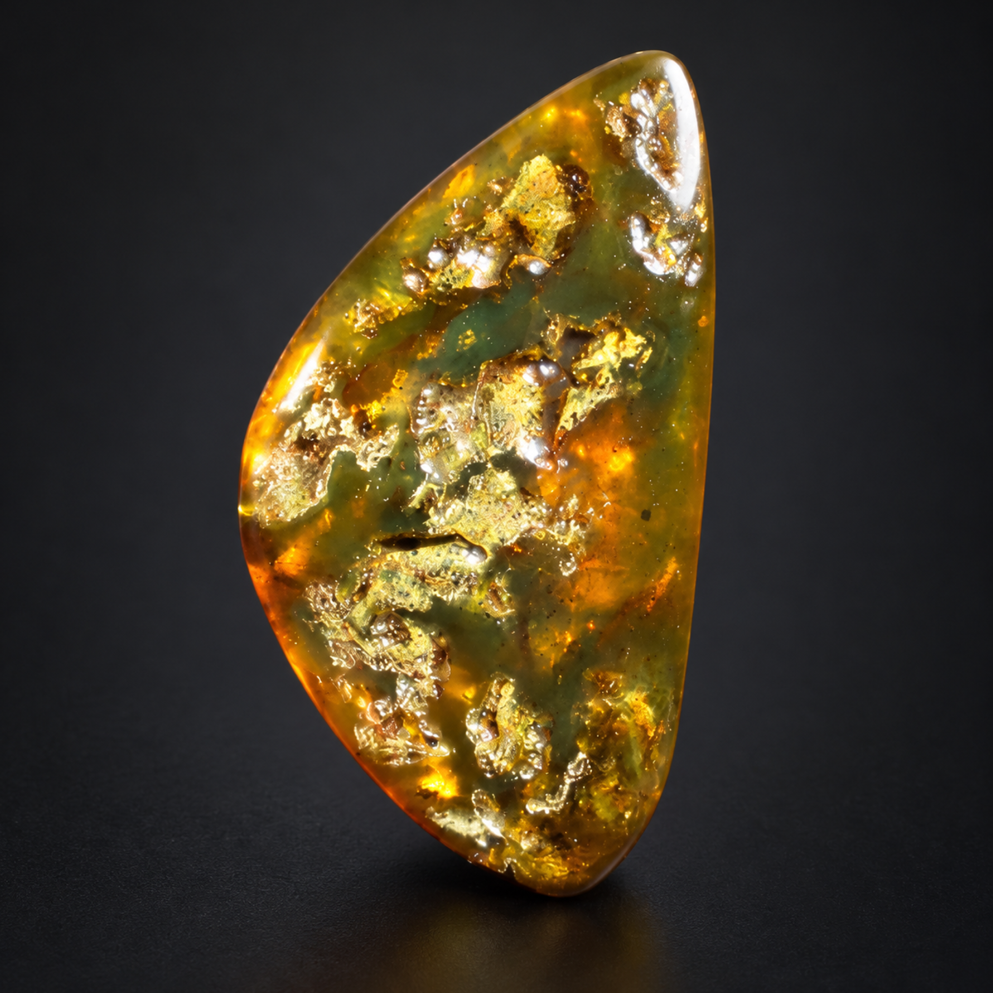 Untreated orange yellow polished Dominican amber 1.5g