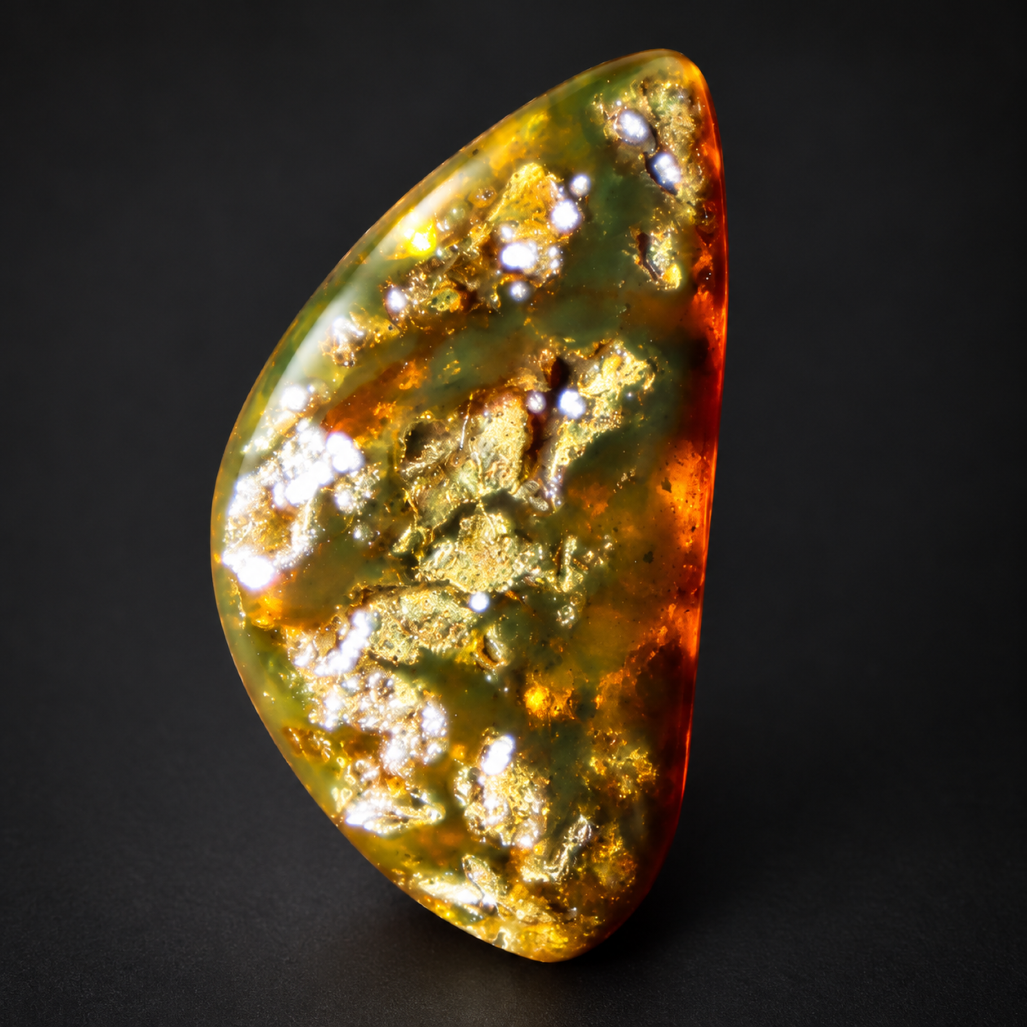 Untreated orange yellow polished Dominican amber 1.5g – photo 2