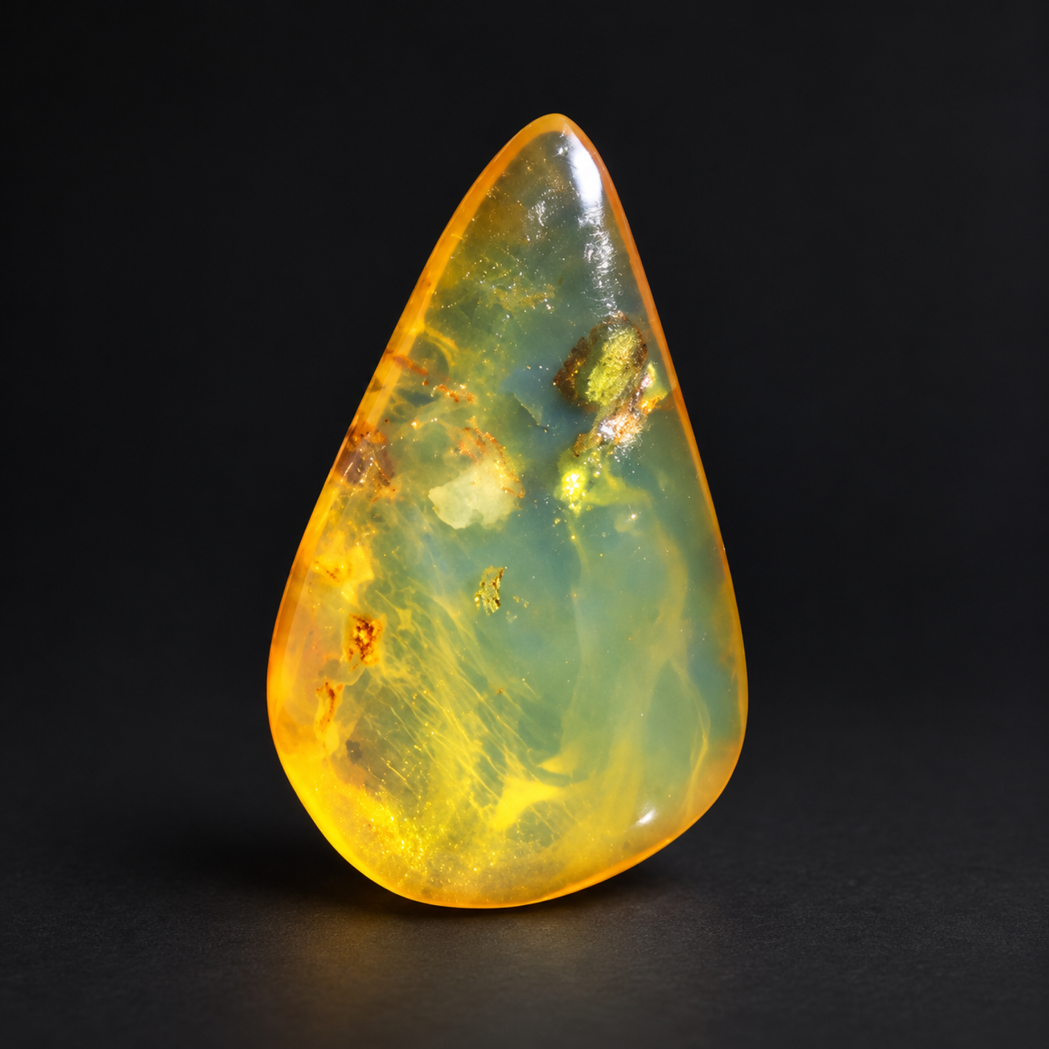 Untreated blue yellow polished Dominican amber 0.8g – photo 2