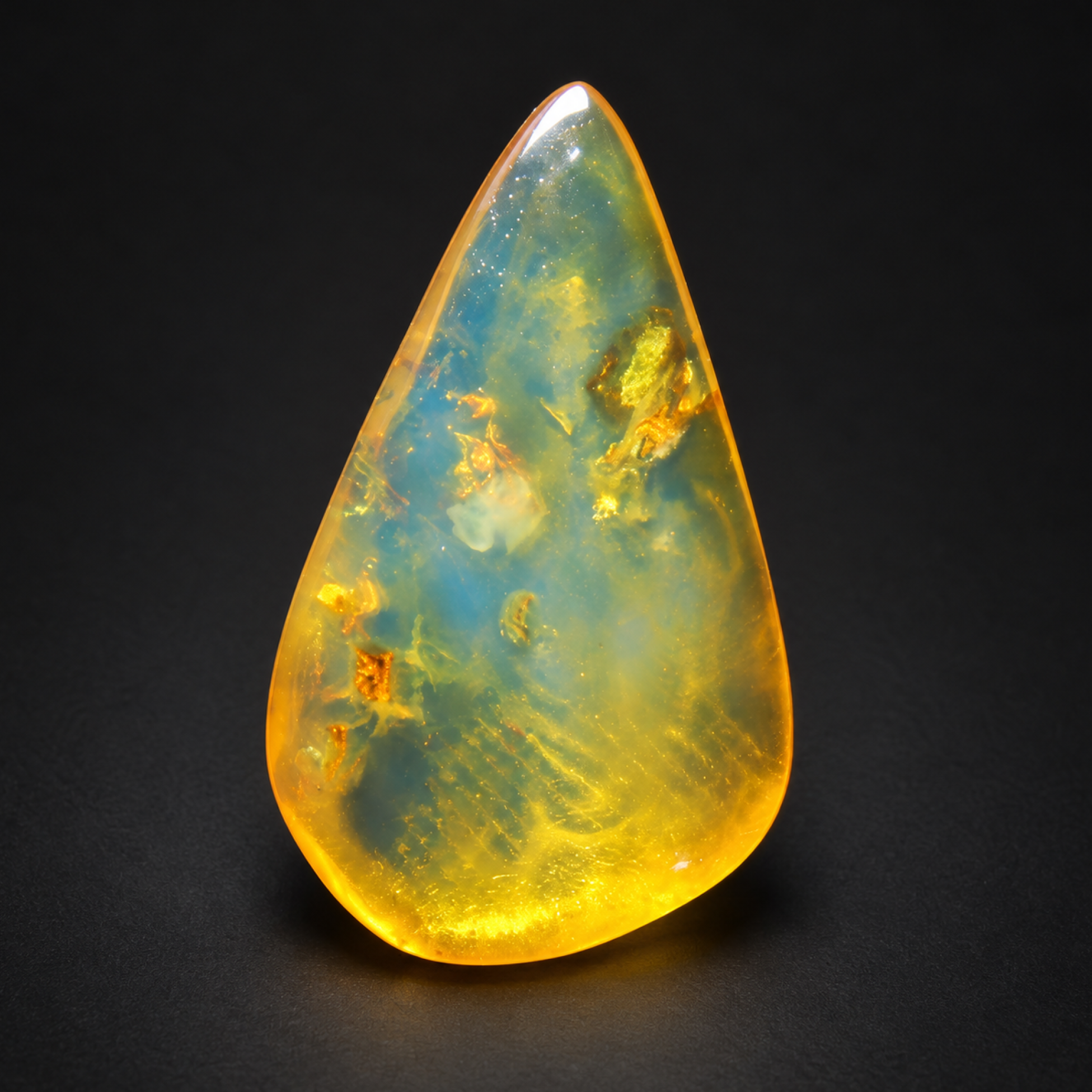 Untreated blue yellow polished Dominican amber 0.8g – photo 3
