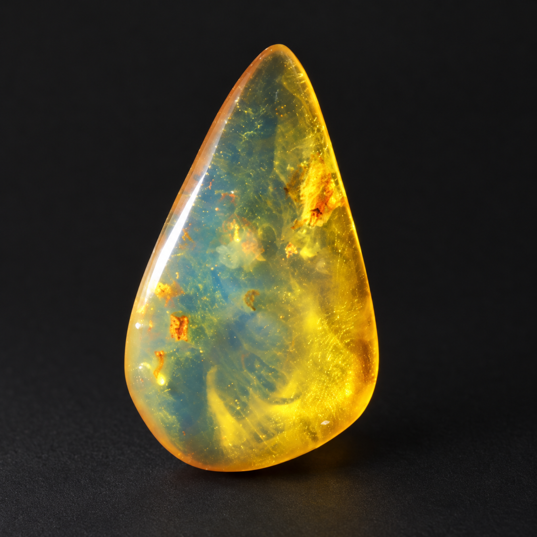 Untreated blue yellow polished Dominican amber 0.8g – photo 4