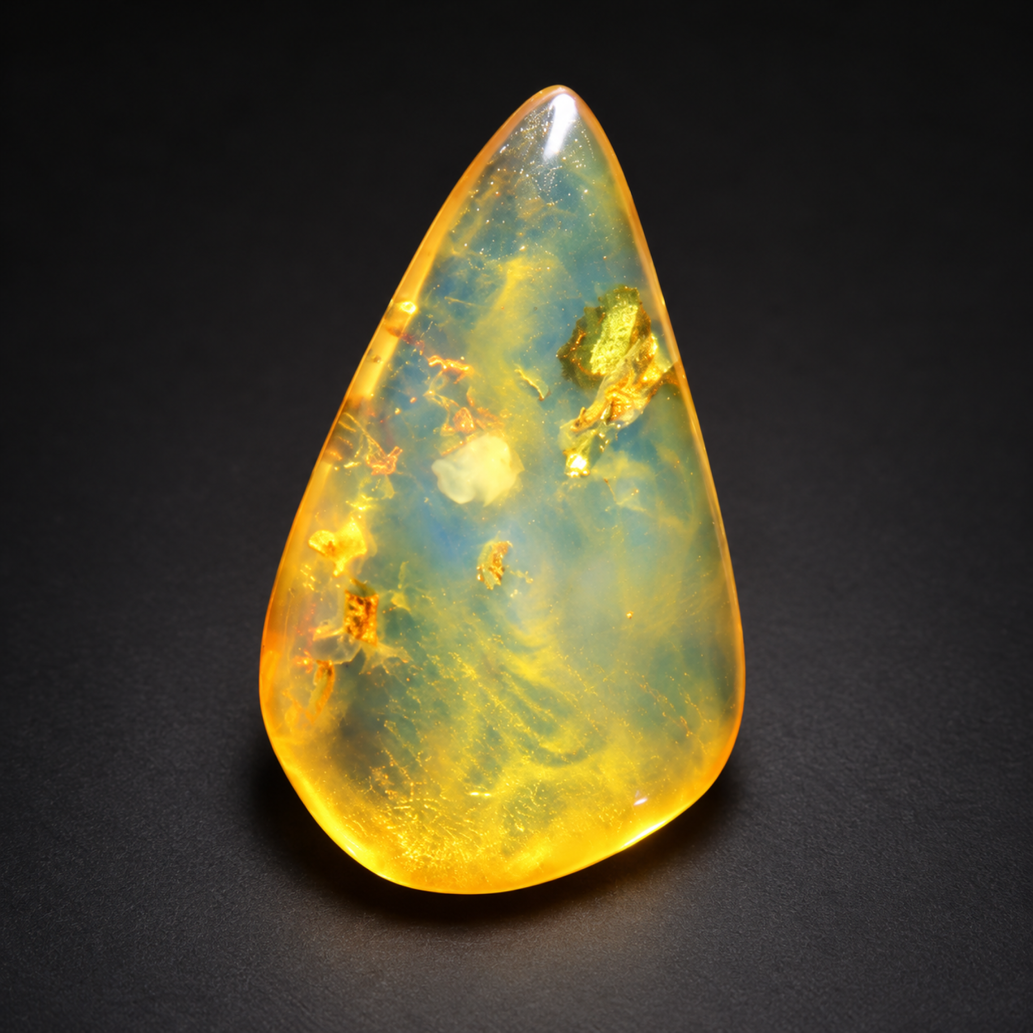 Untreated blue yellow polished Dominican amber 0.8g – photo 5