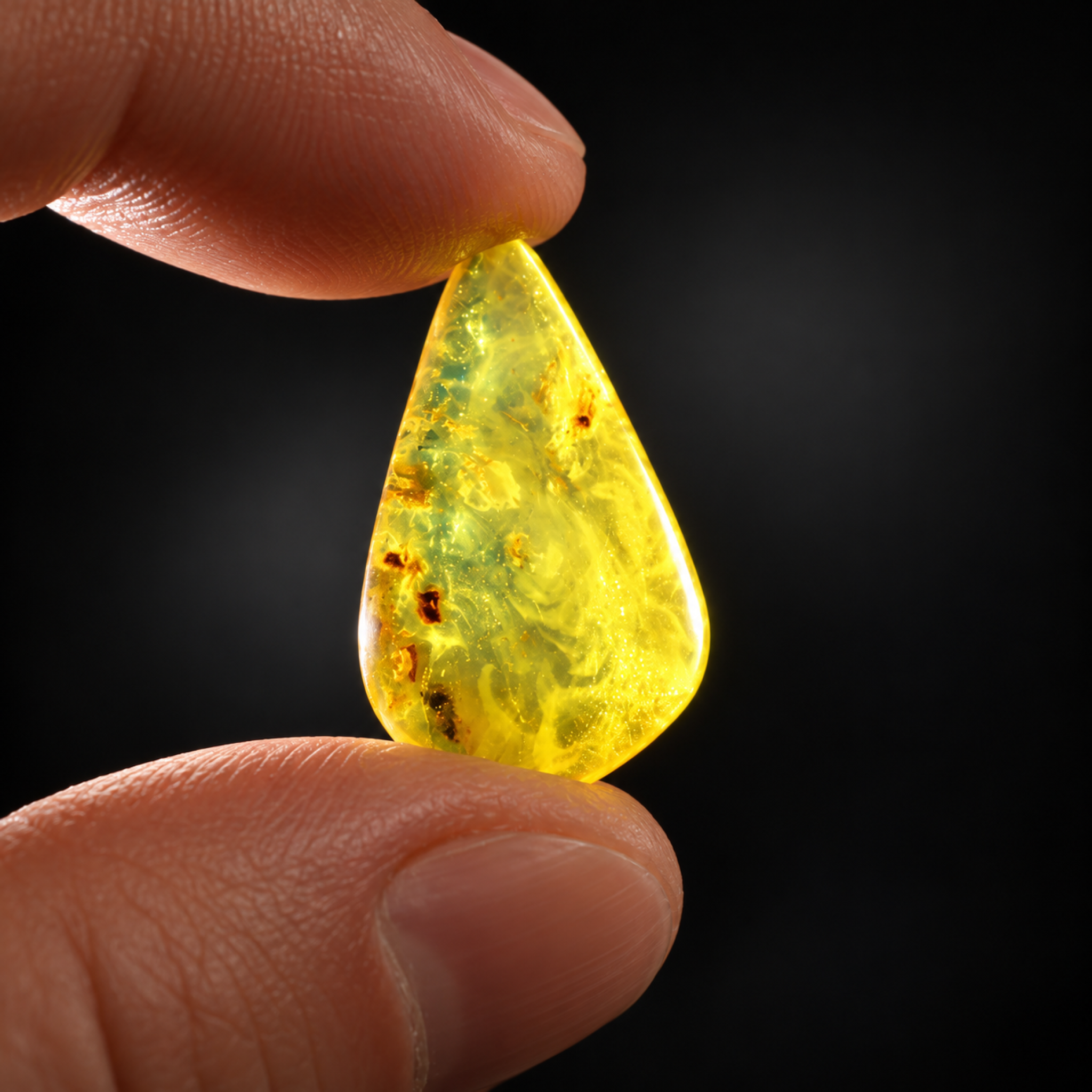 Untreated blue yellow polished Dominican amber 0.8g – photo 6