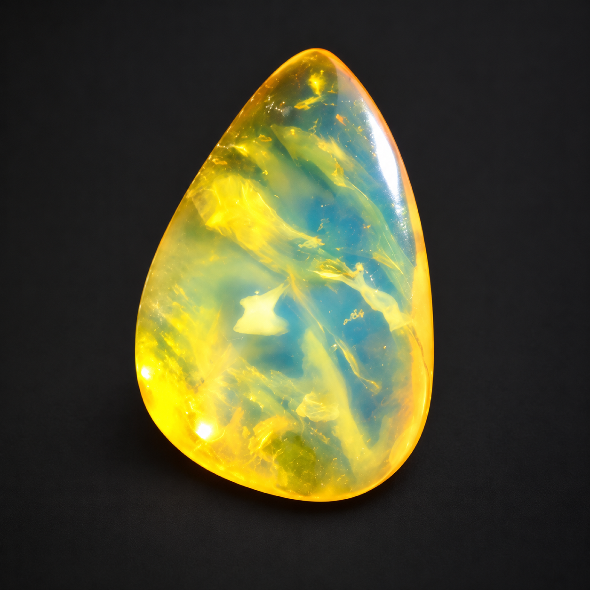Pure natural blue yellow polished Dominican amber 1g – photo 3