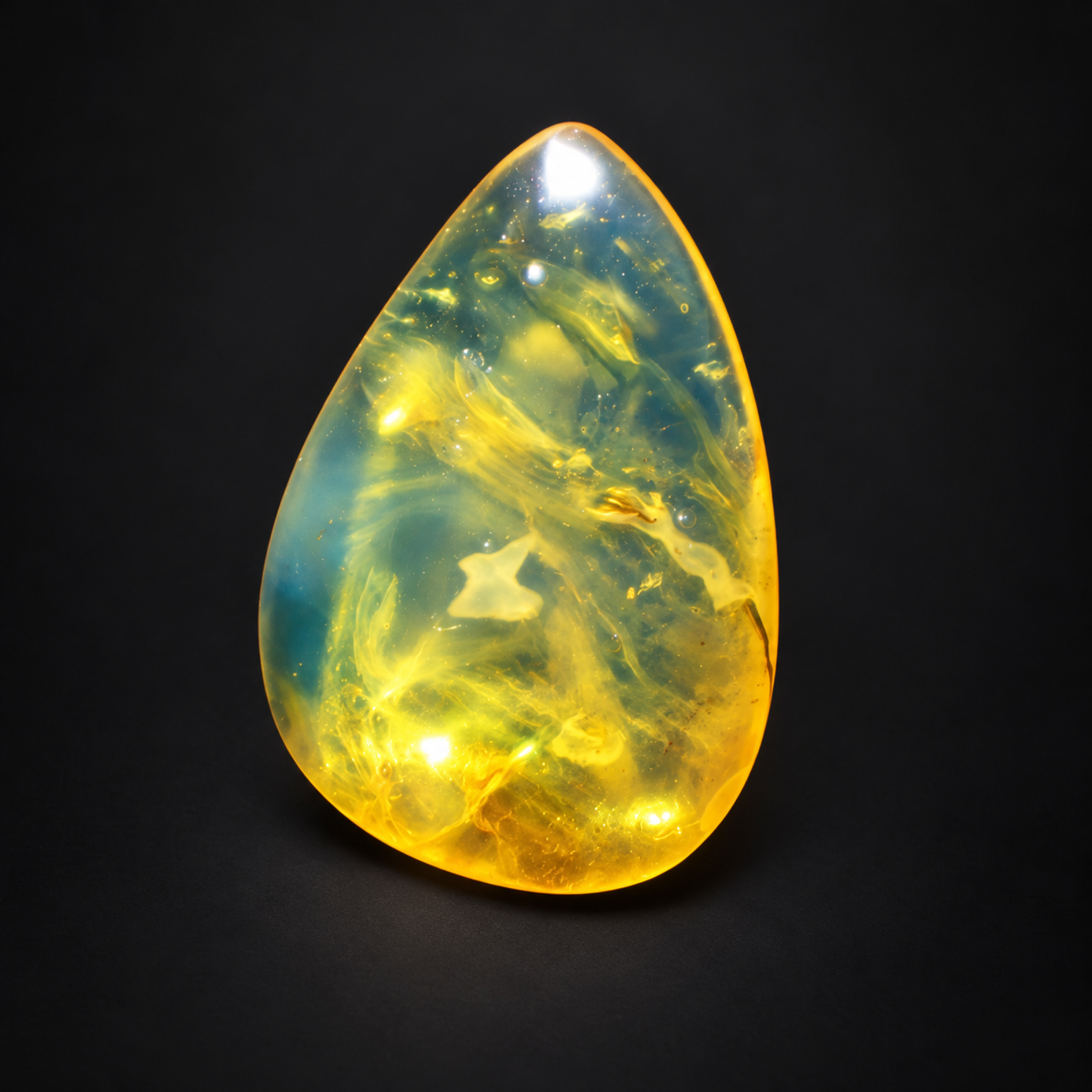 Pure natural blue yellow polished Dominican amber 1g – photo 4