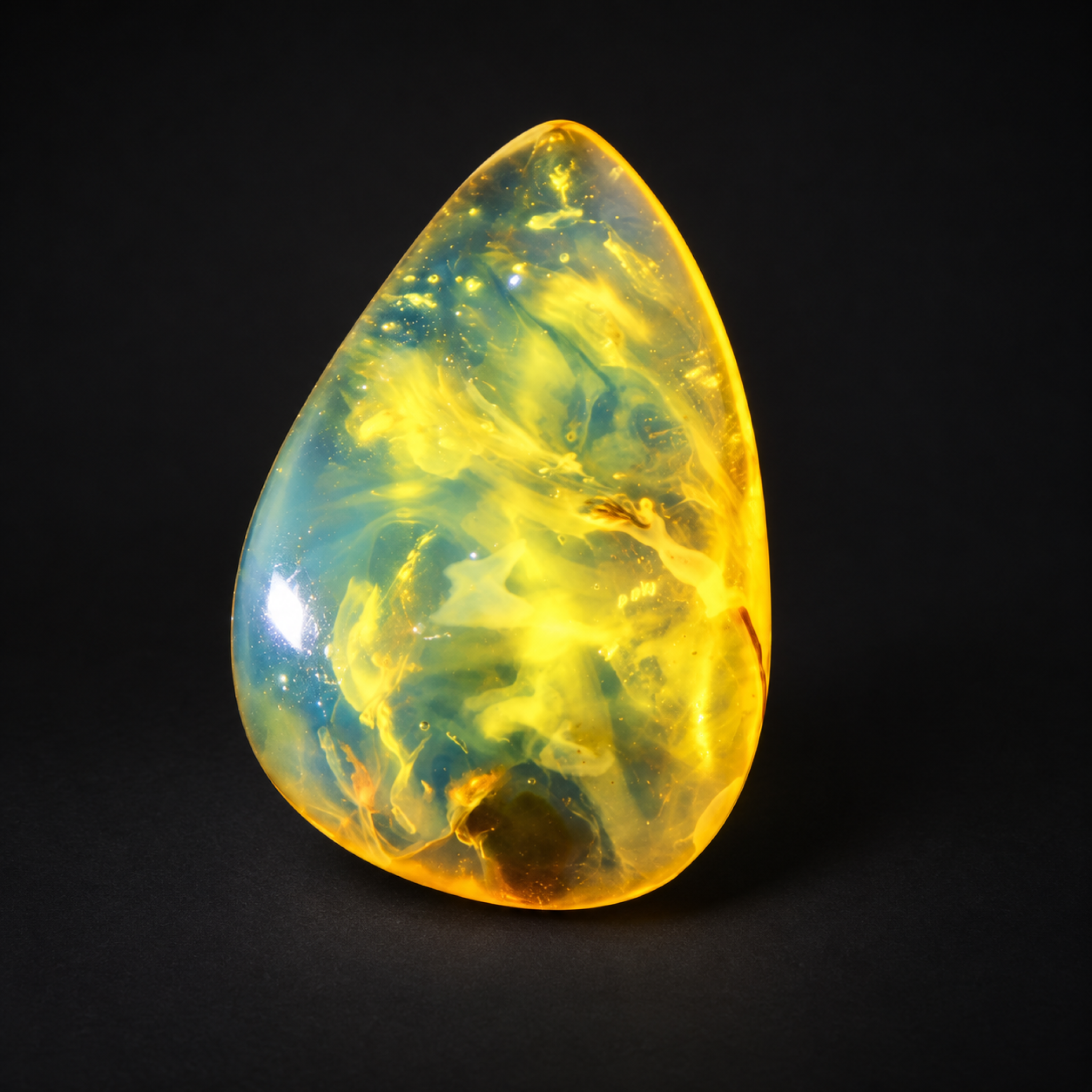 Pure natural blue yellow polished Dominican amber 1g – photo 5