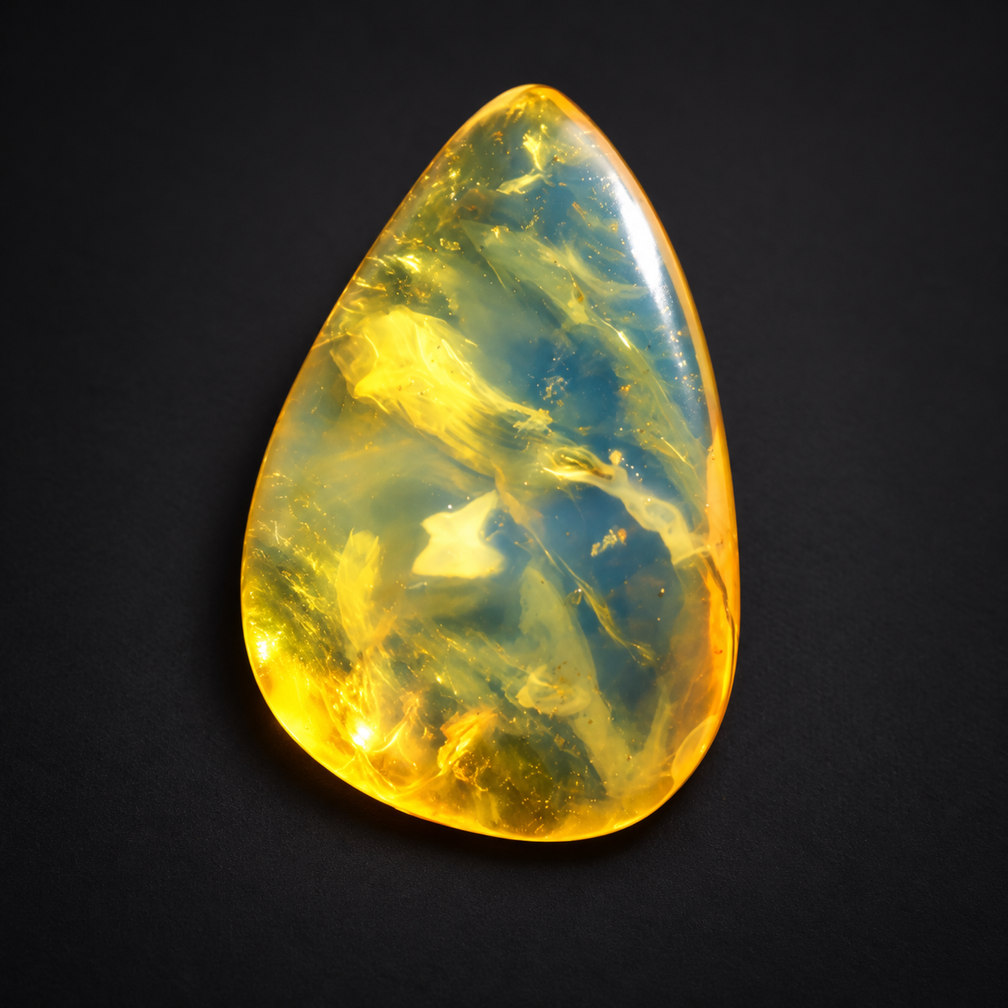 Pure natural blue yellow polished Dominican amber 1g – photo 8
