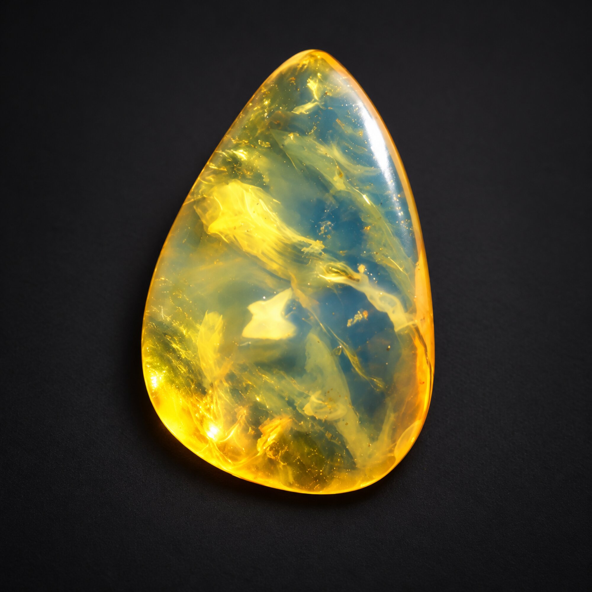 Pure natural blue yellow polished Dominican amber 1g – photo 8