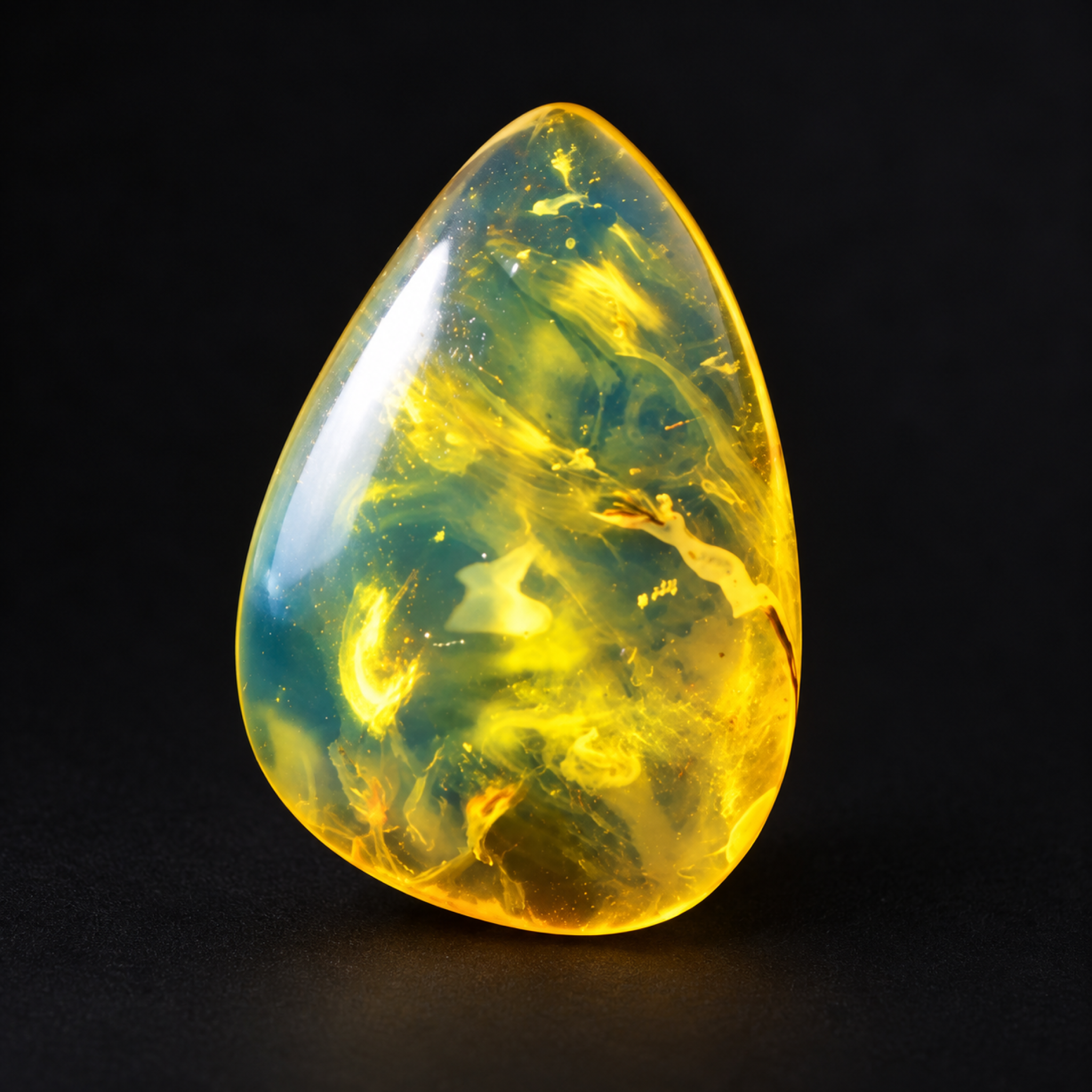 Pure natural blue yellow polished Dominican amber 1g – photo 9