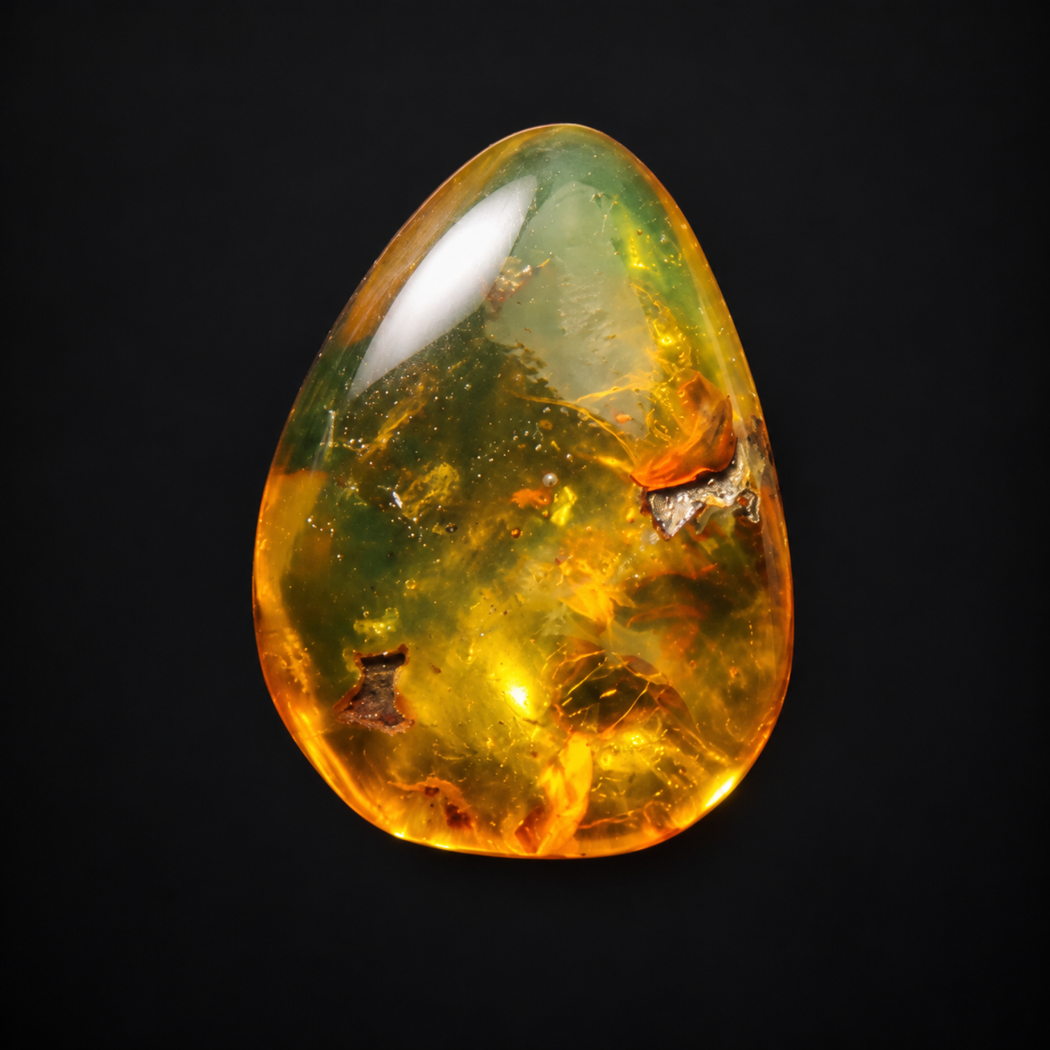 Pure natural green yellow polished Dominican amber 1.3g – photo 3