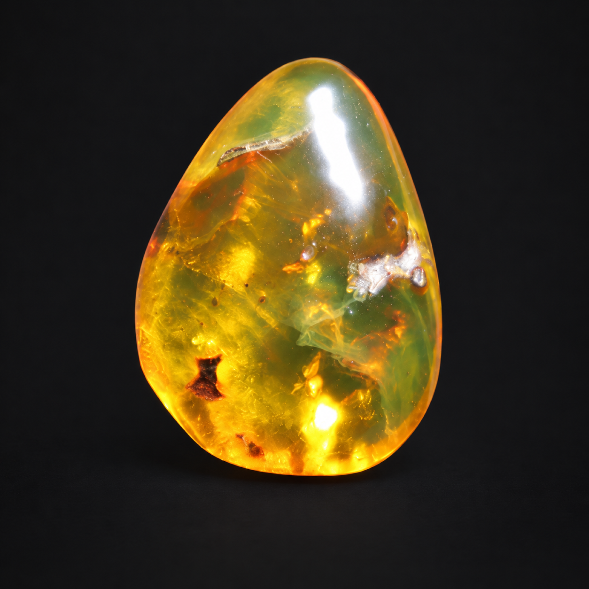 Pure natural green yellow polished Dominican amber 1.3g – photo 4