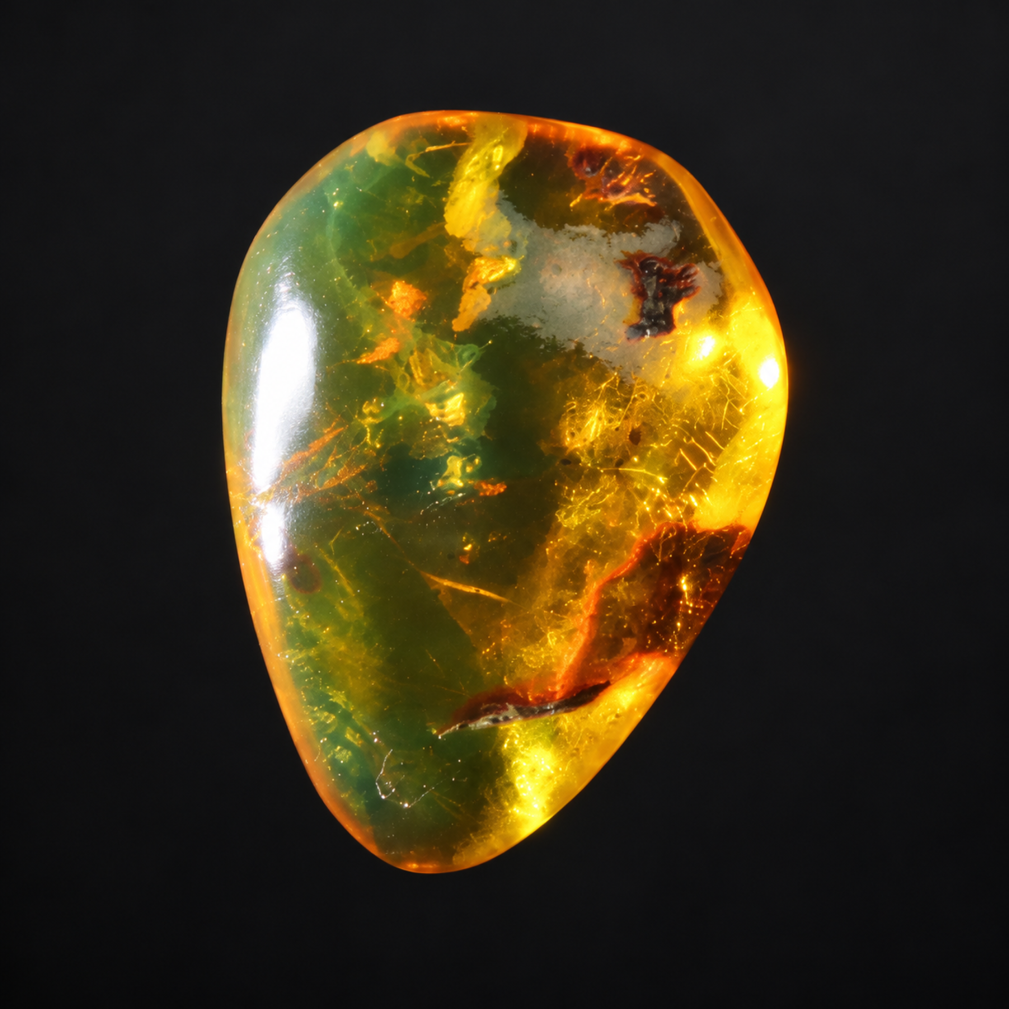 Pure natural green yellow polished Dominican amber 1.3g – photo 5