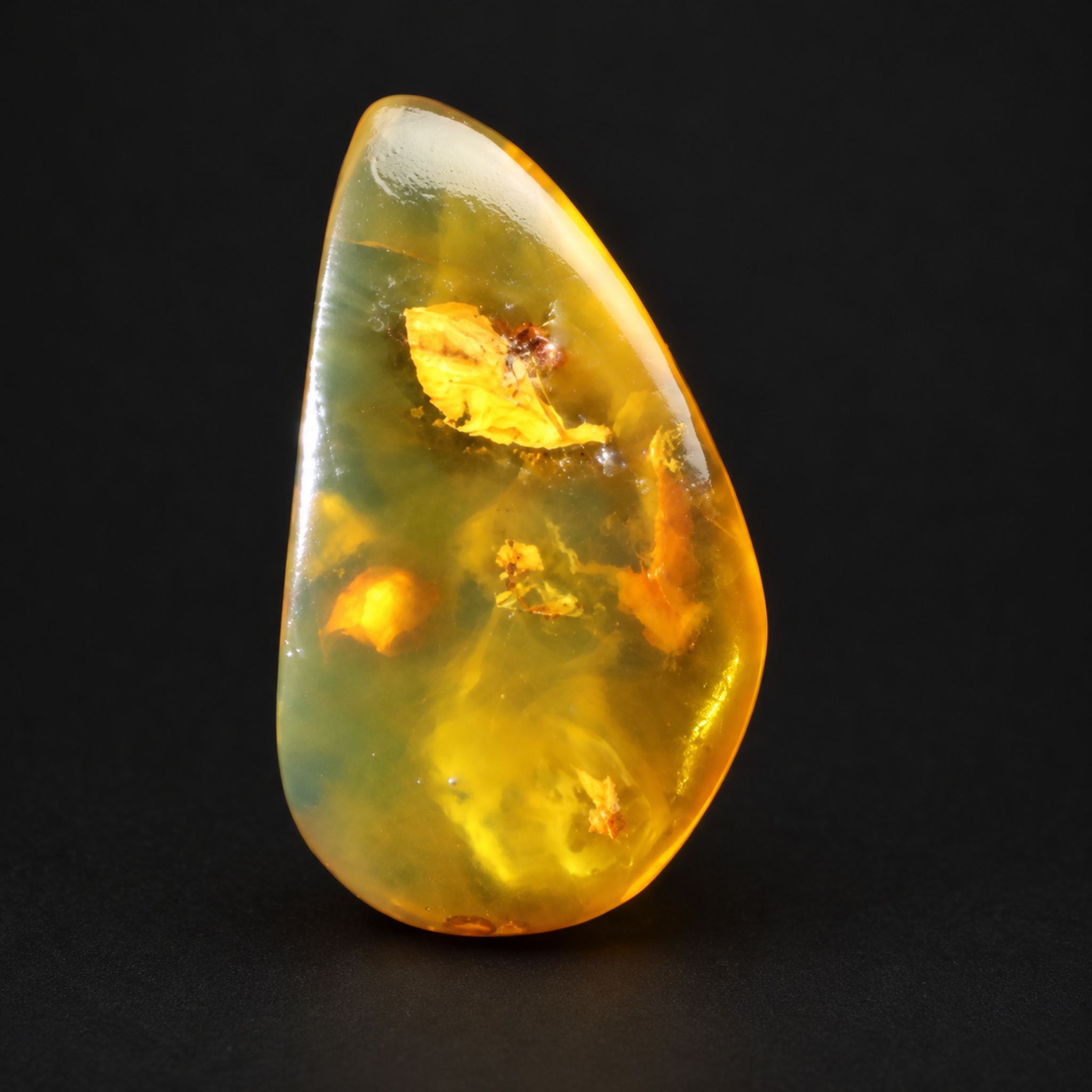 Natural green yellow polished Dominican amber – photo 4