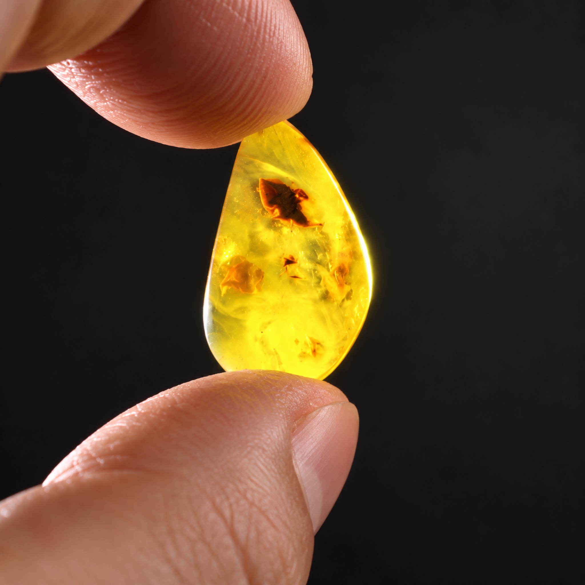 Natural green yellow polished Dominican amber – photo 5