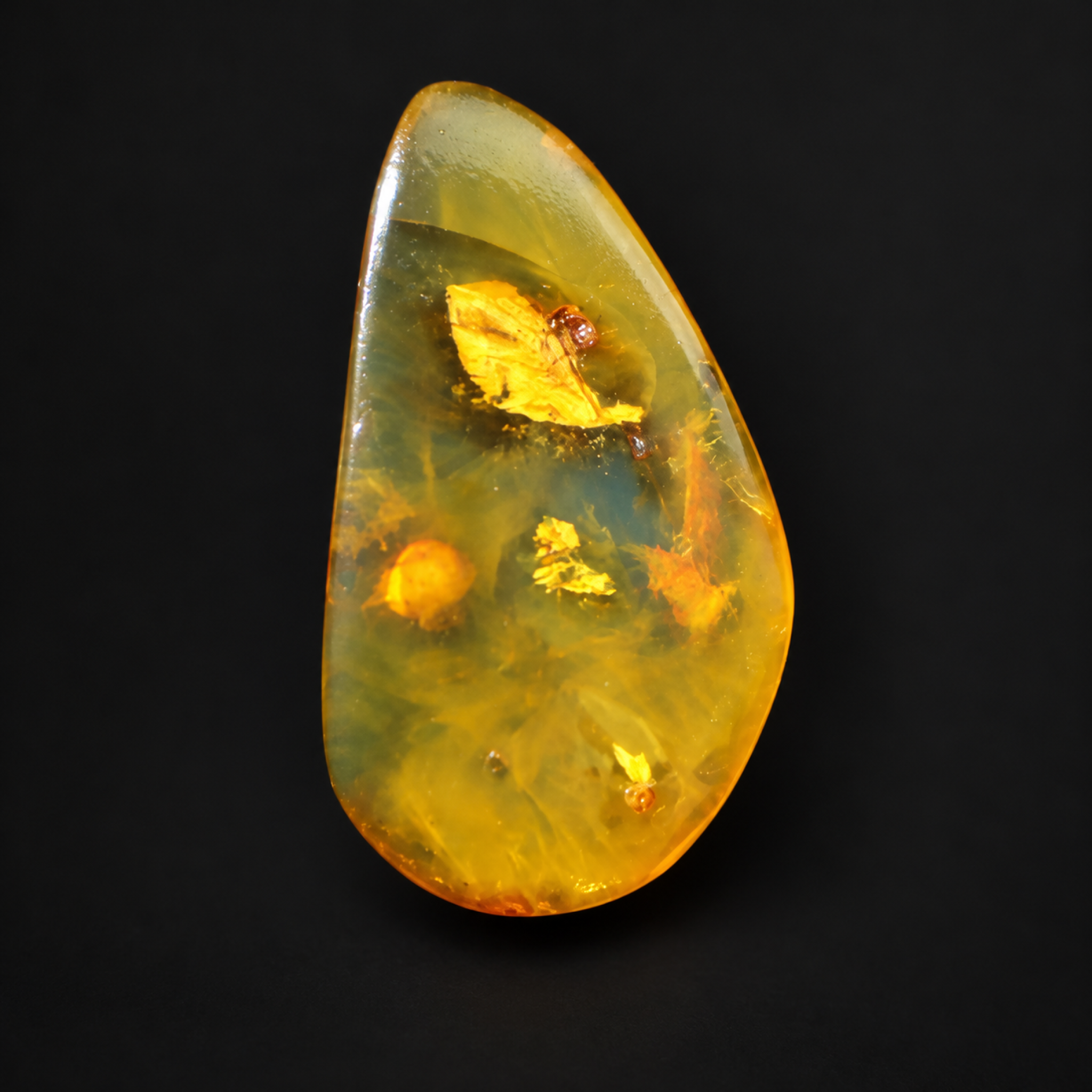 Natural green yellow polished Dominican amber – photo 6