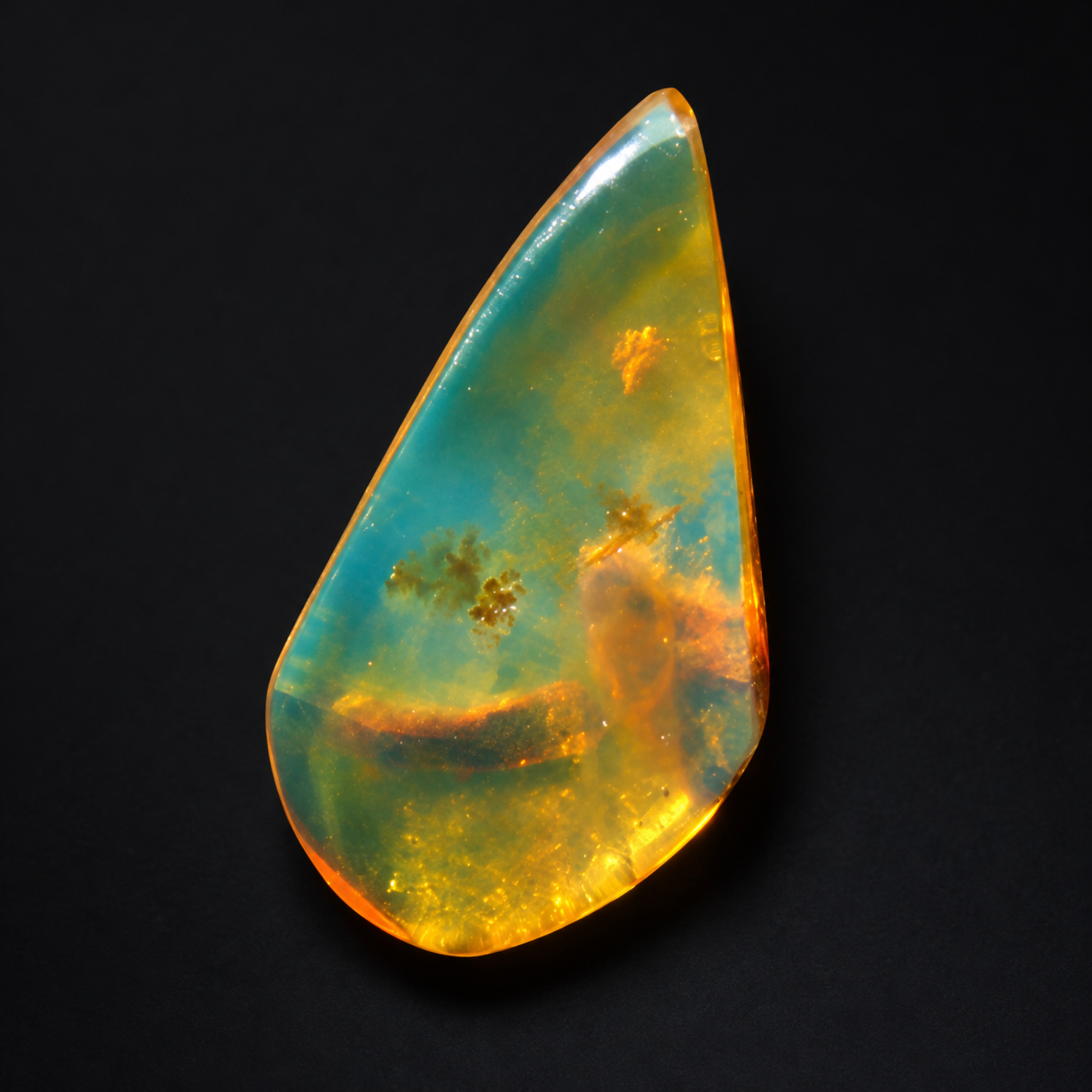 Pure natural blue yellow polished Dominican amber – photo 2