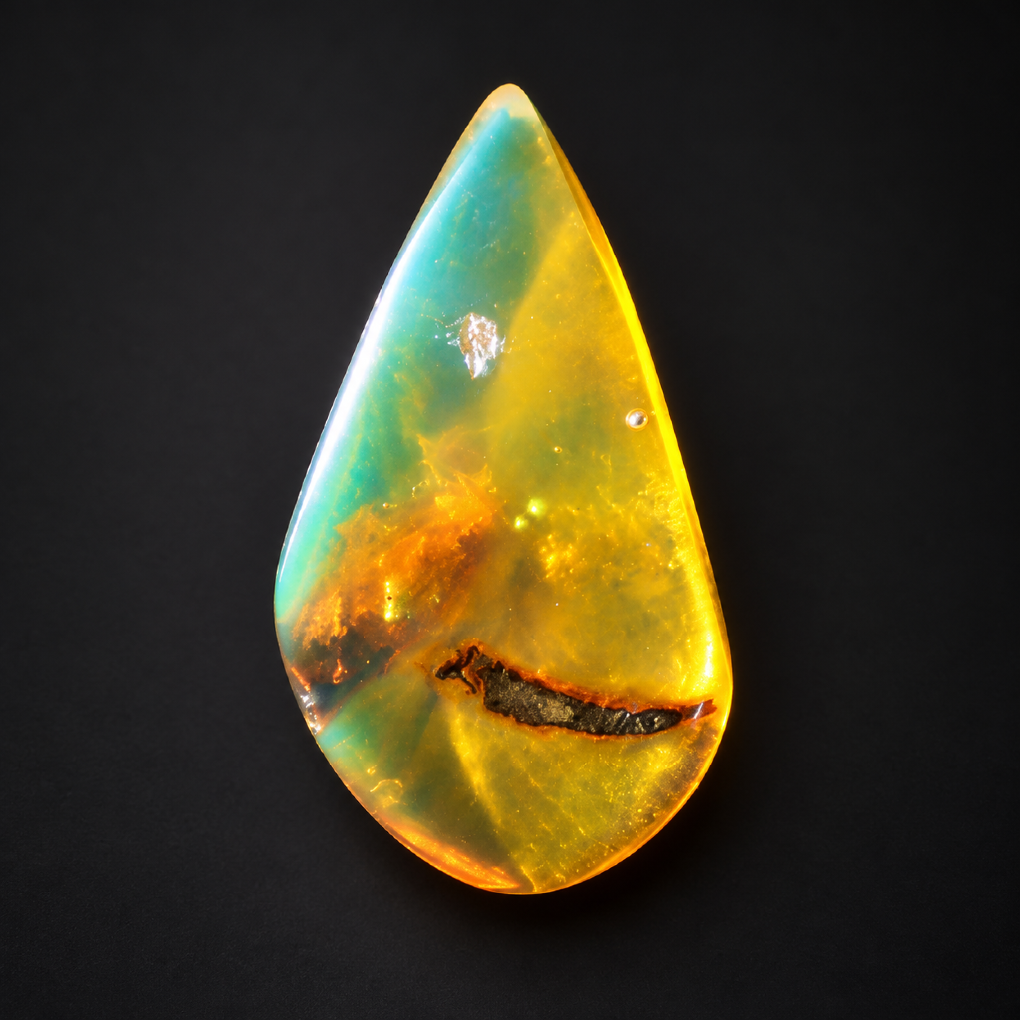 Pure natural blue yellow polished Dominican amber – photo 3