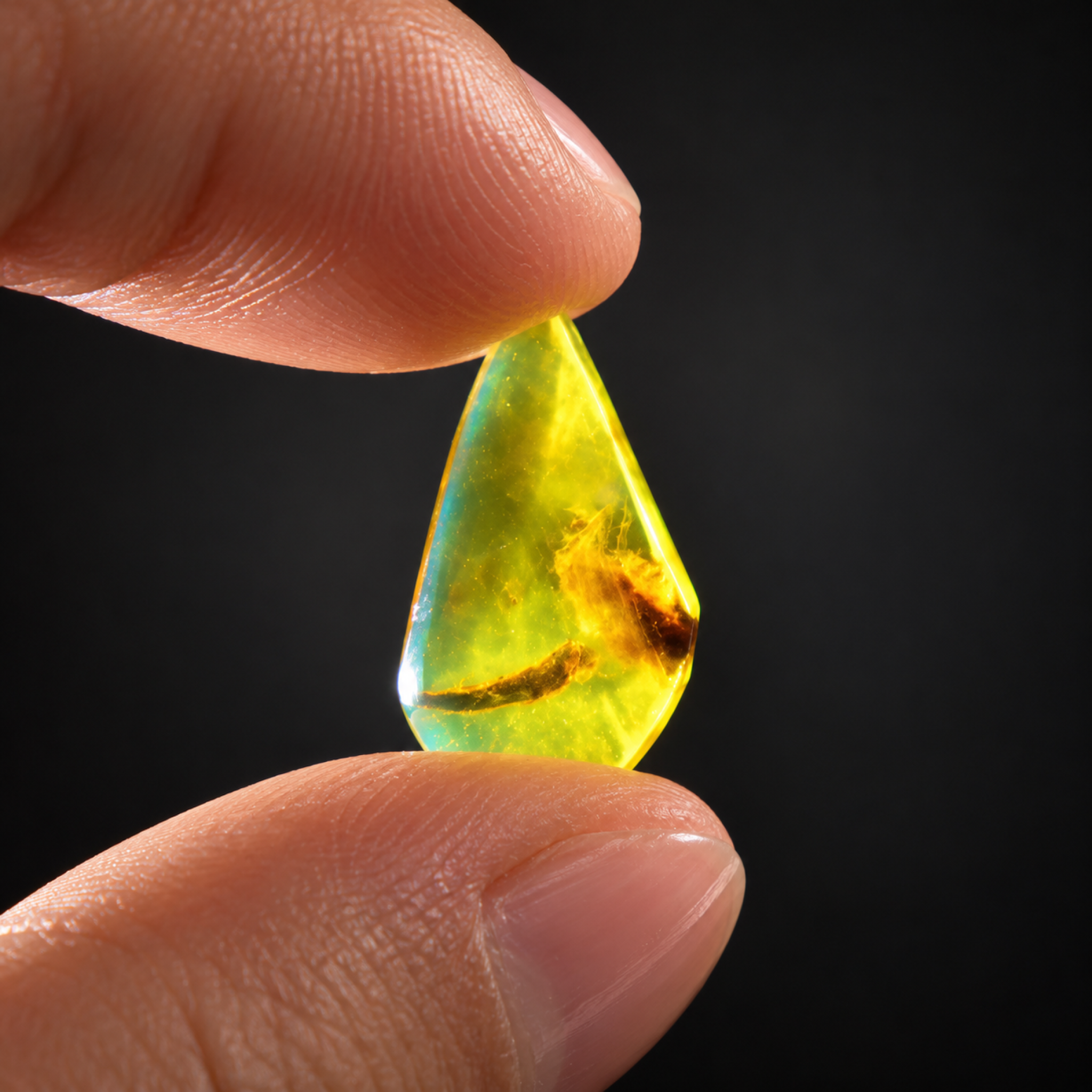 Pure natural blue yellow polished Dominican amber – photo 4
