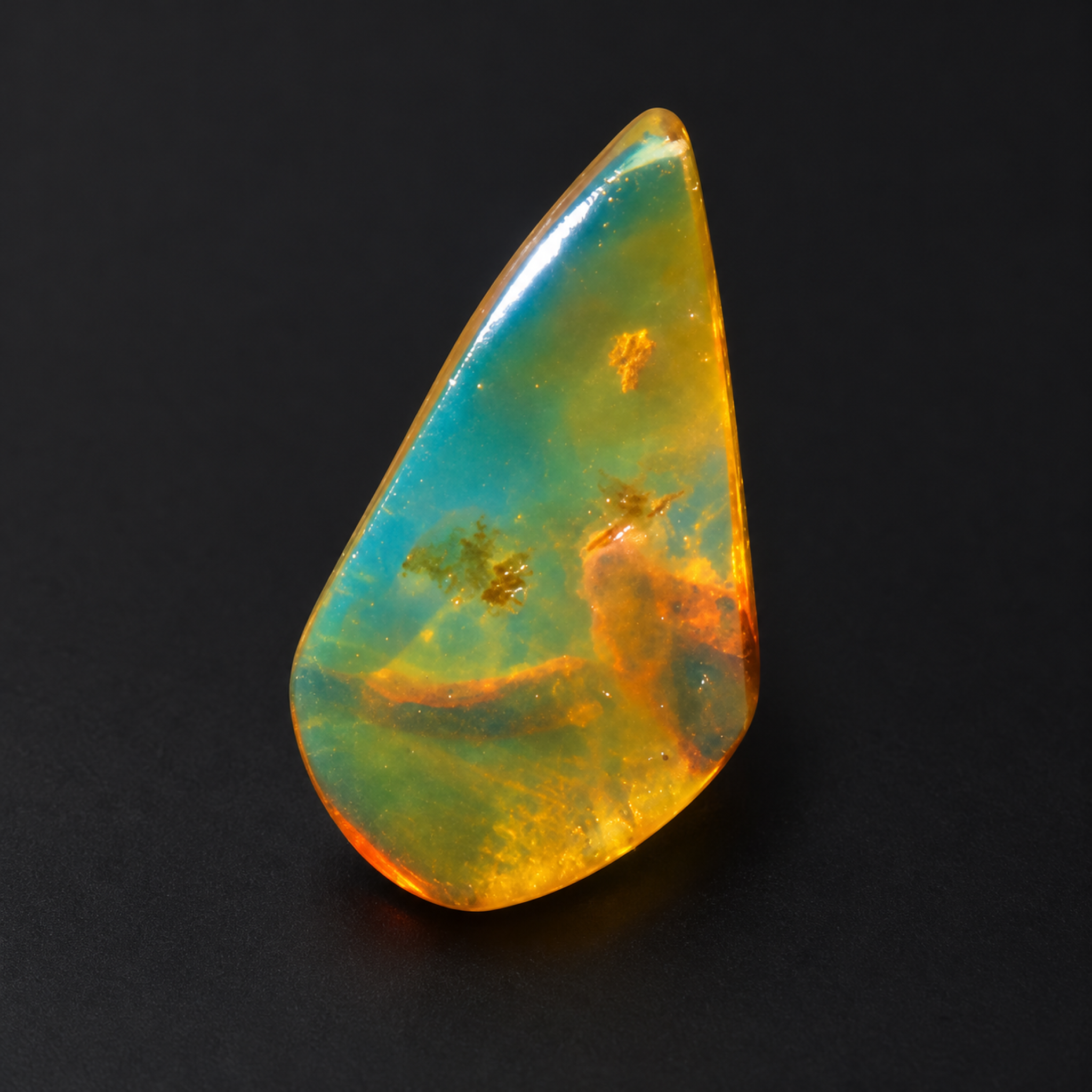 Pure natural blue yellow polished Dominican amber – photo 5