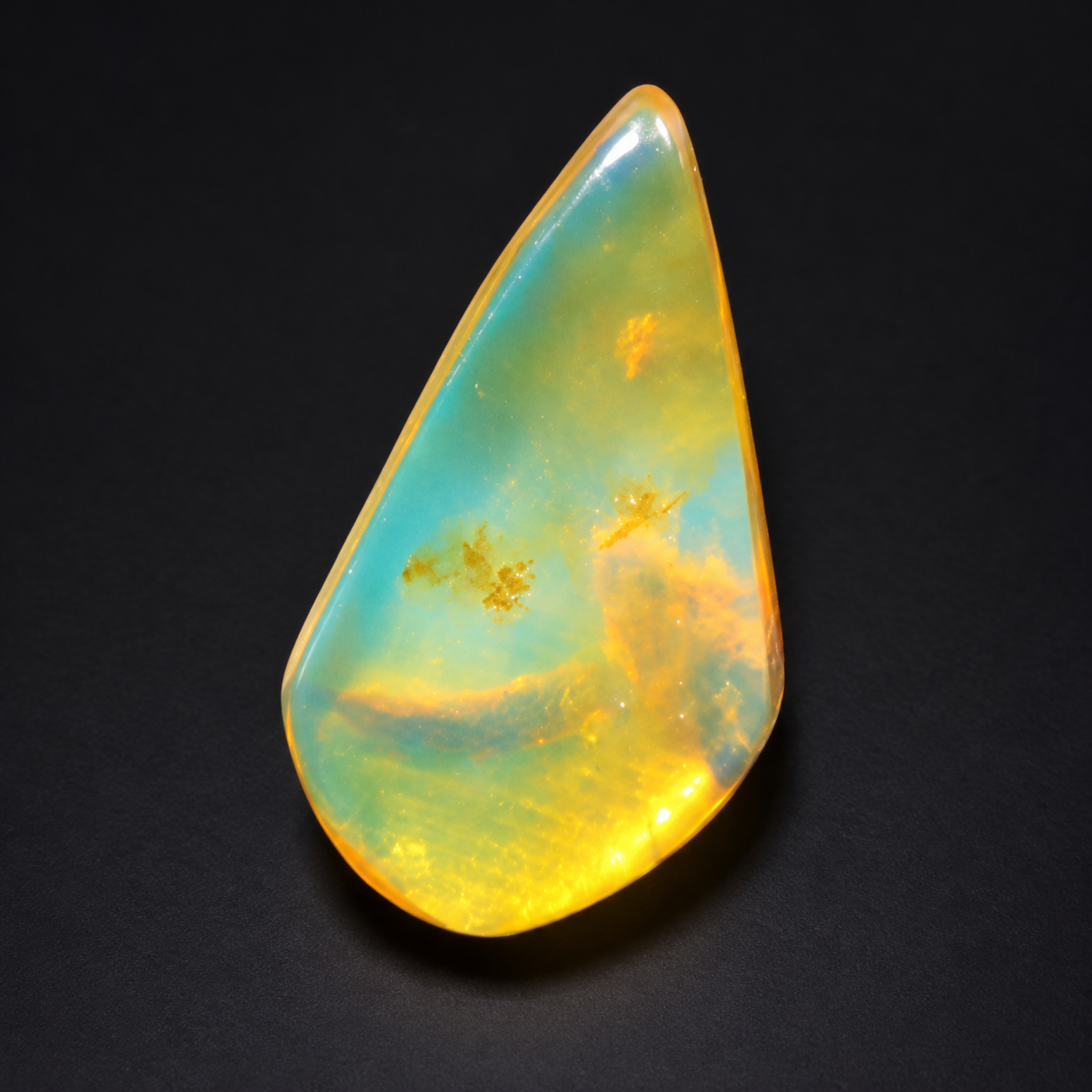 Pure natural blue yellow polished Dominican amber – photo 6