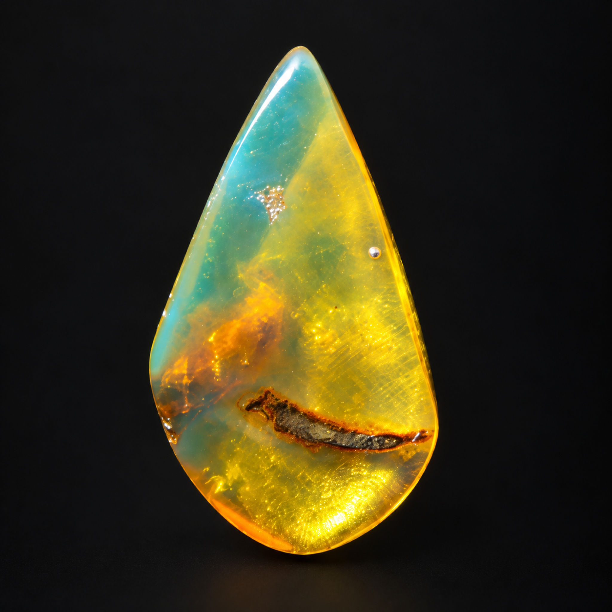 Pure natural blue yellow polished Dominican amber – photo 7