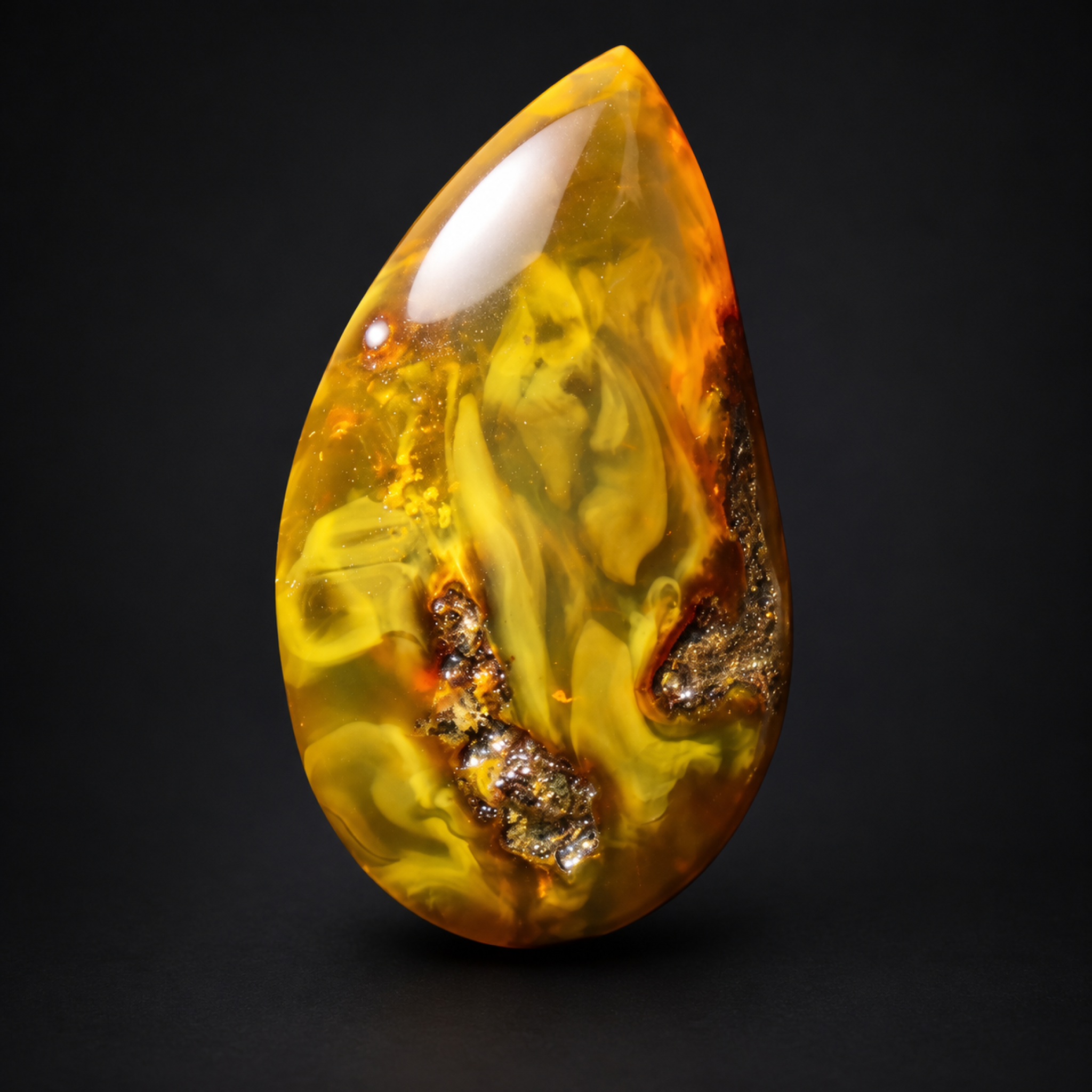 Natural orange yellow polished Dominican amber – photo 3