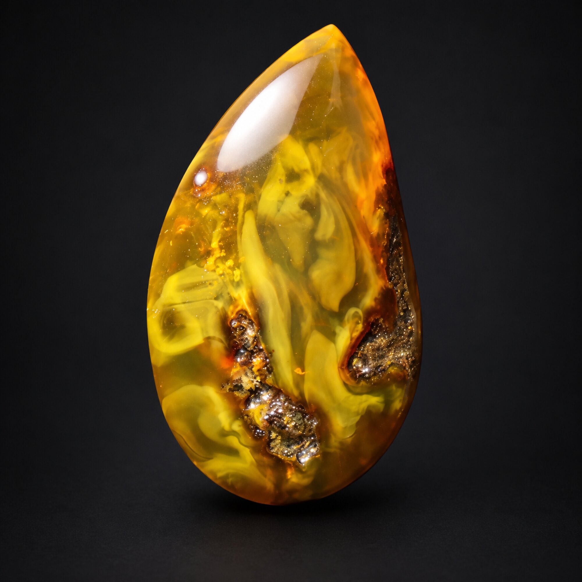 Natural orange yellow polished Dominican amber – photo 3