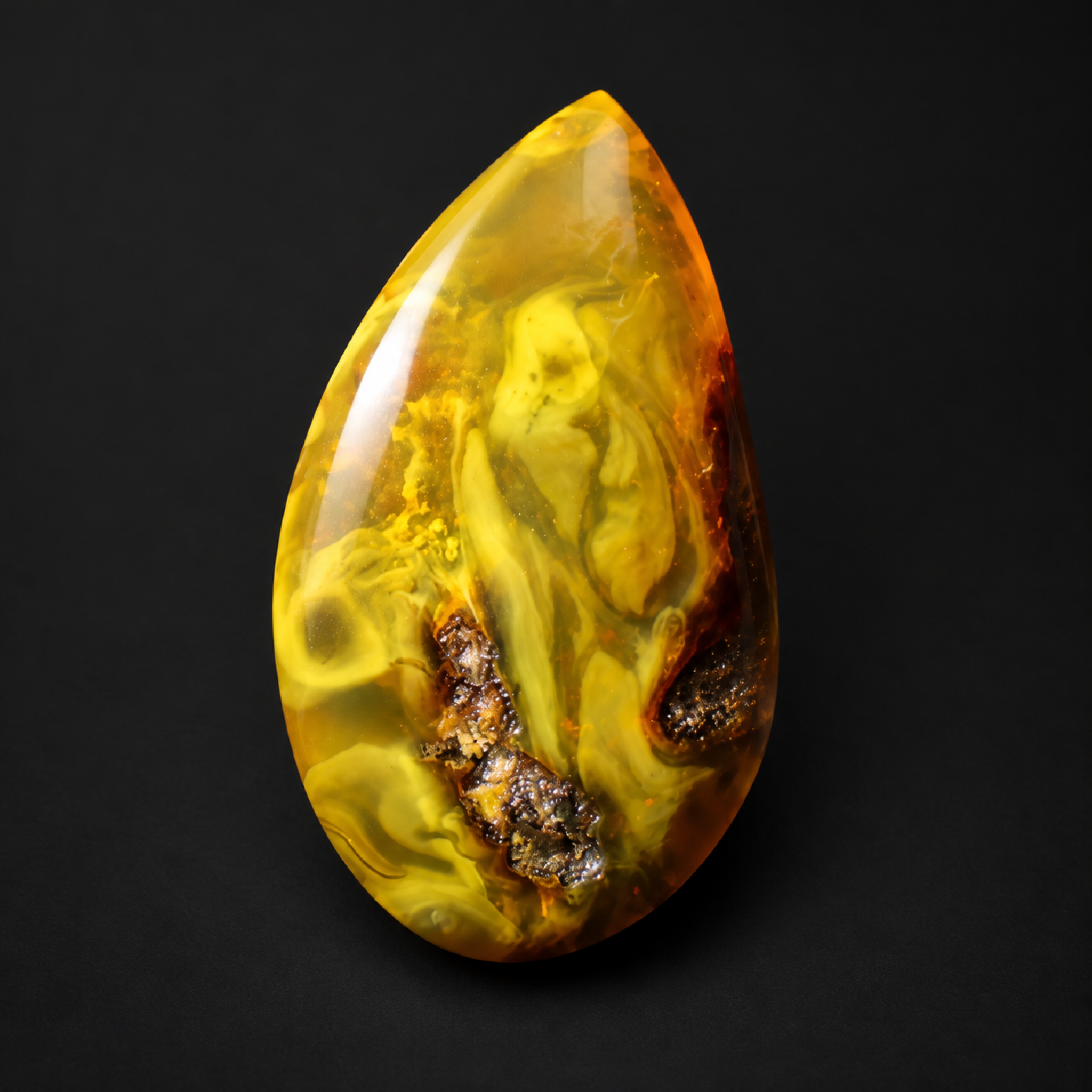Natural orange yellow polished Dominican amber – photo 6