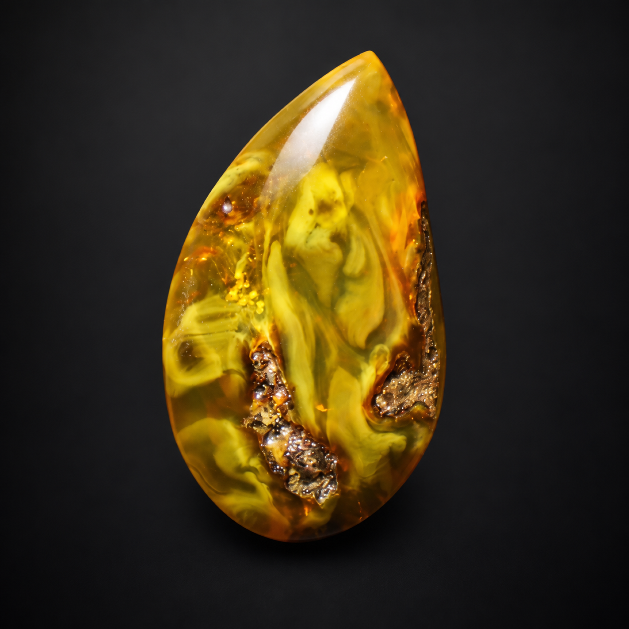 Natural orange yellow polished Dominican amber – photo 7