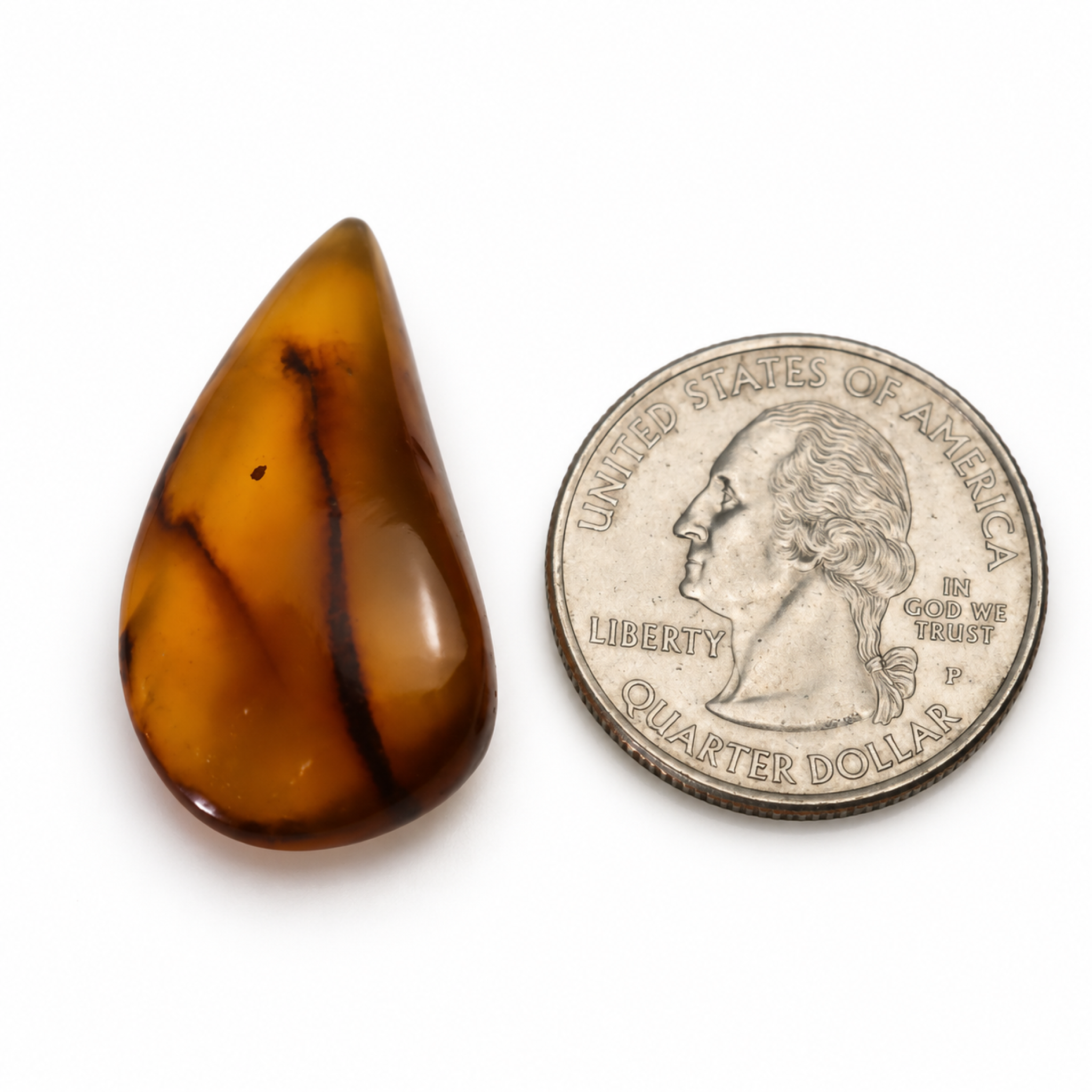 Natural orange green polished Dominican amber – photo 3