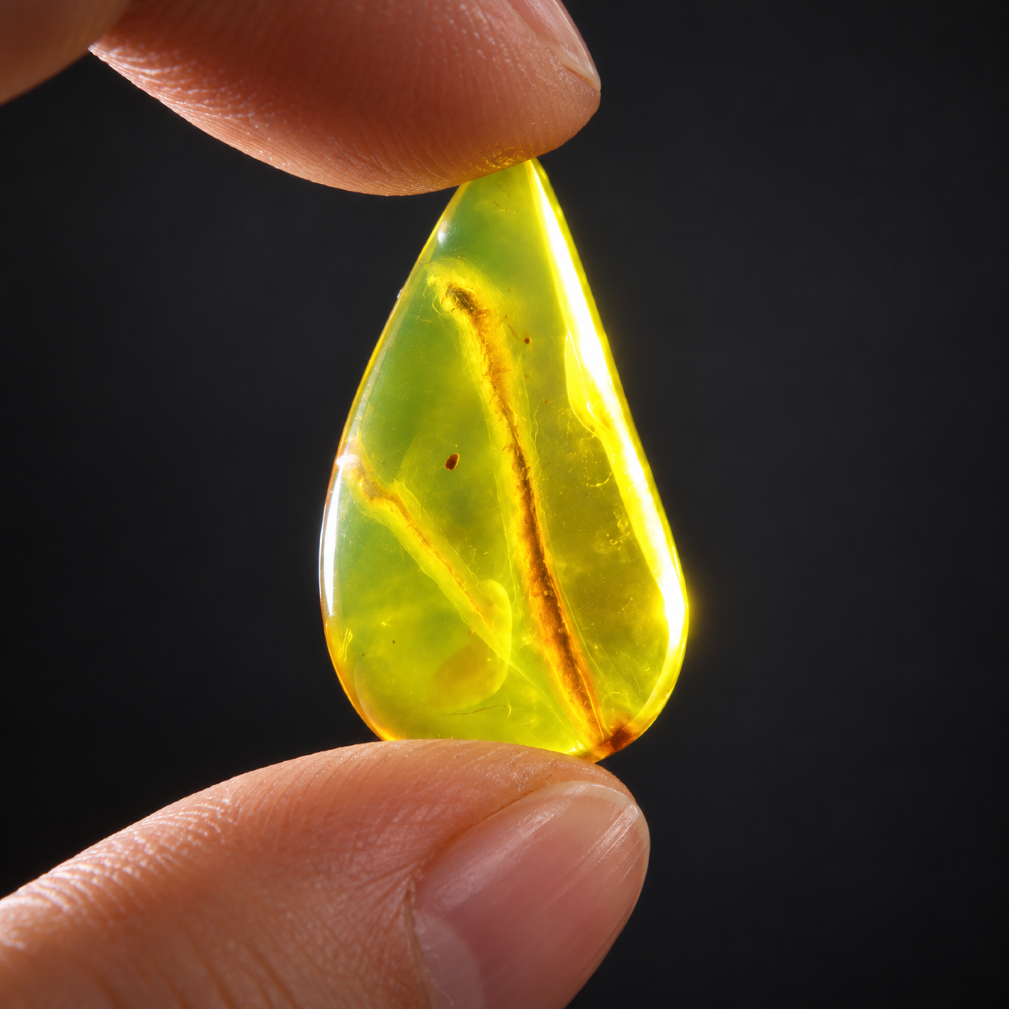 Natural orange green polished Dominican amber – photo 6