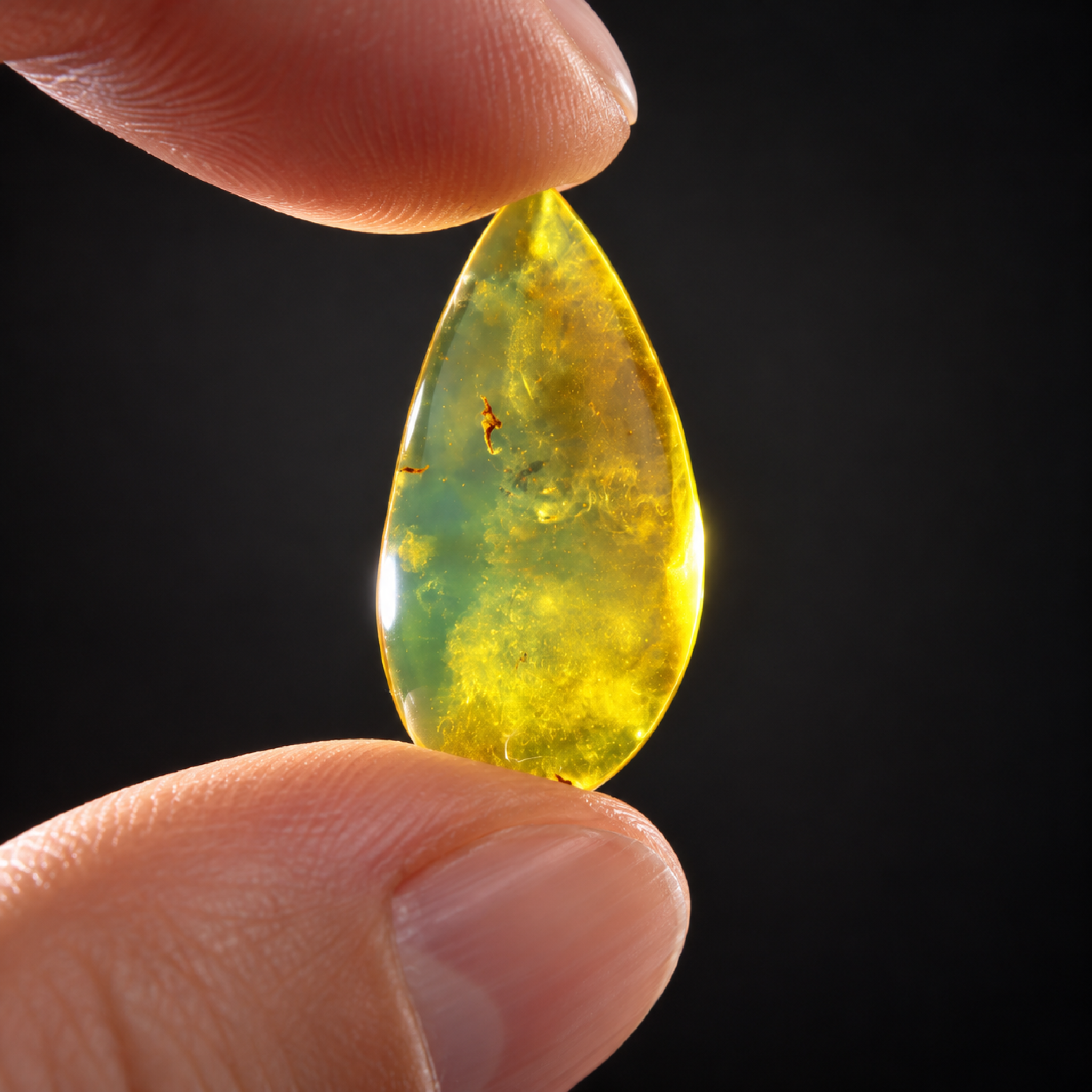 Natural orange green polished Dominican amber – photo 5