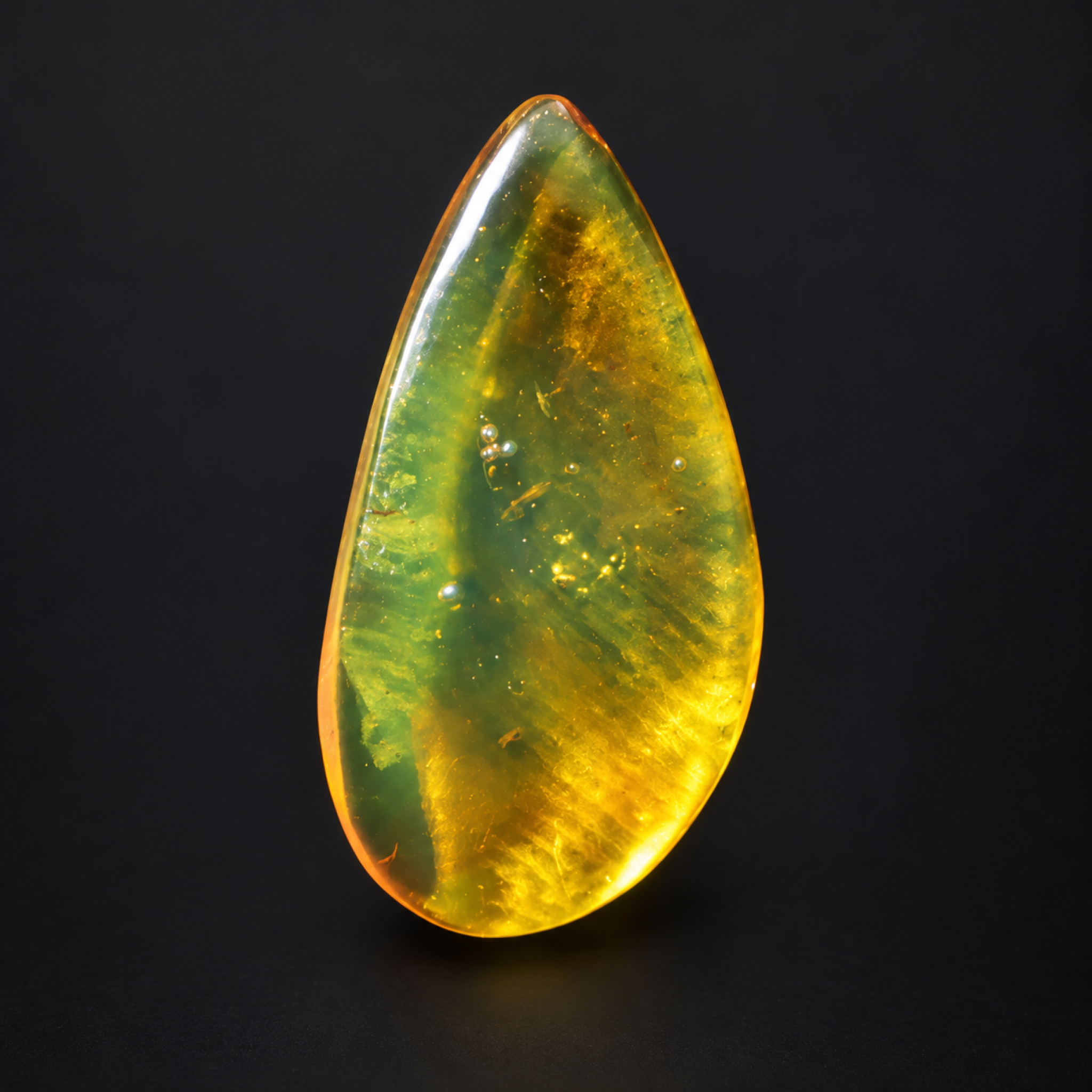 Natural orange green polished Dominican amber – photo 6